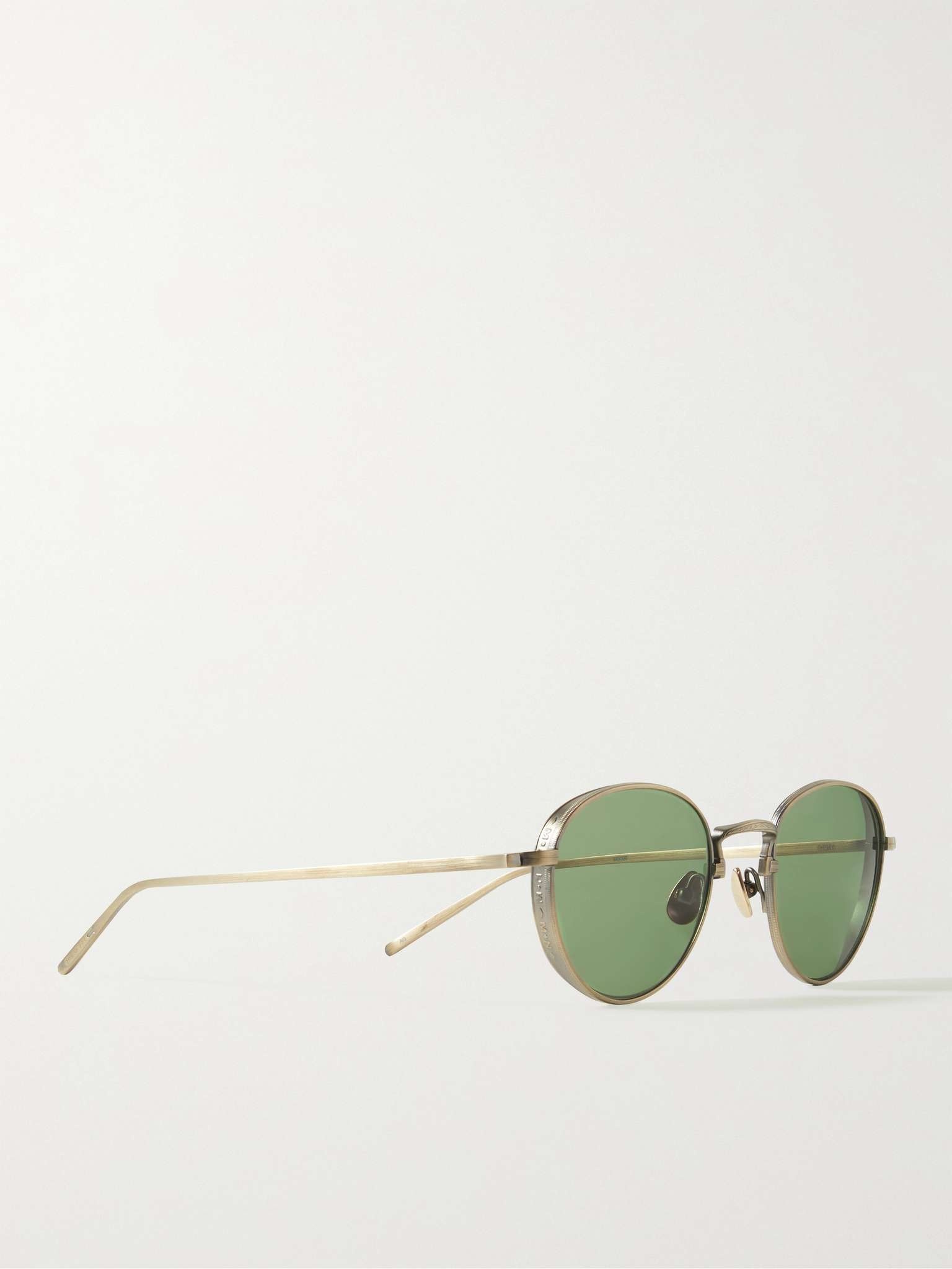 Round-Frame Gold-Tone Titanium Sunglasses - 2