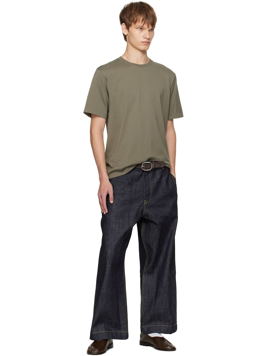 Khaki Luster Plaiting T-shirt - 4