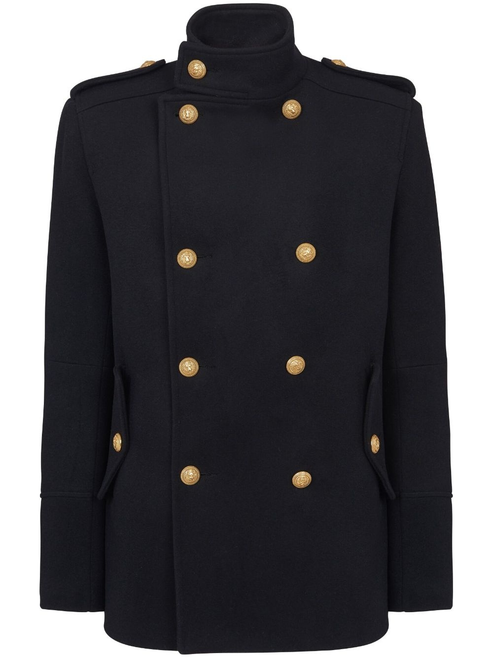 double-breasted wool peacoat - 1