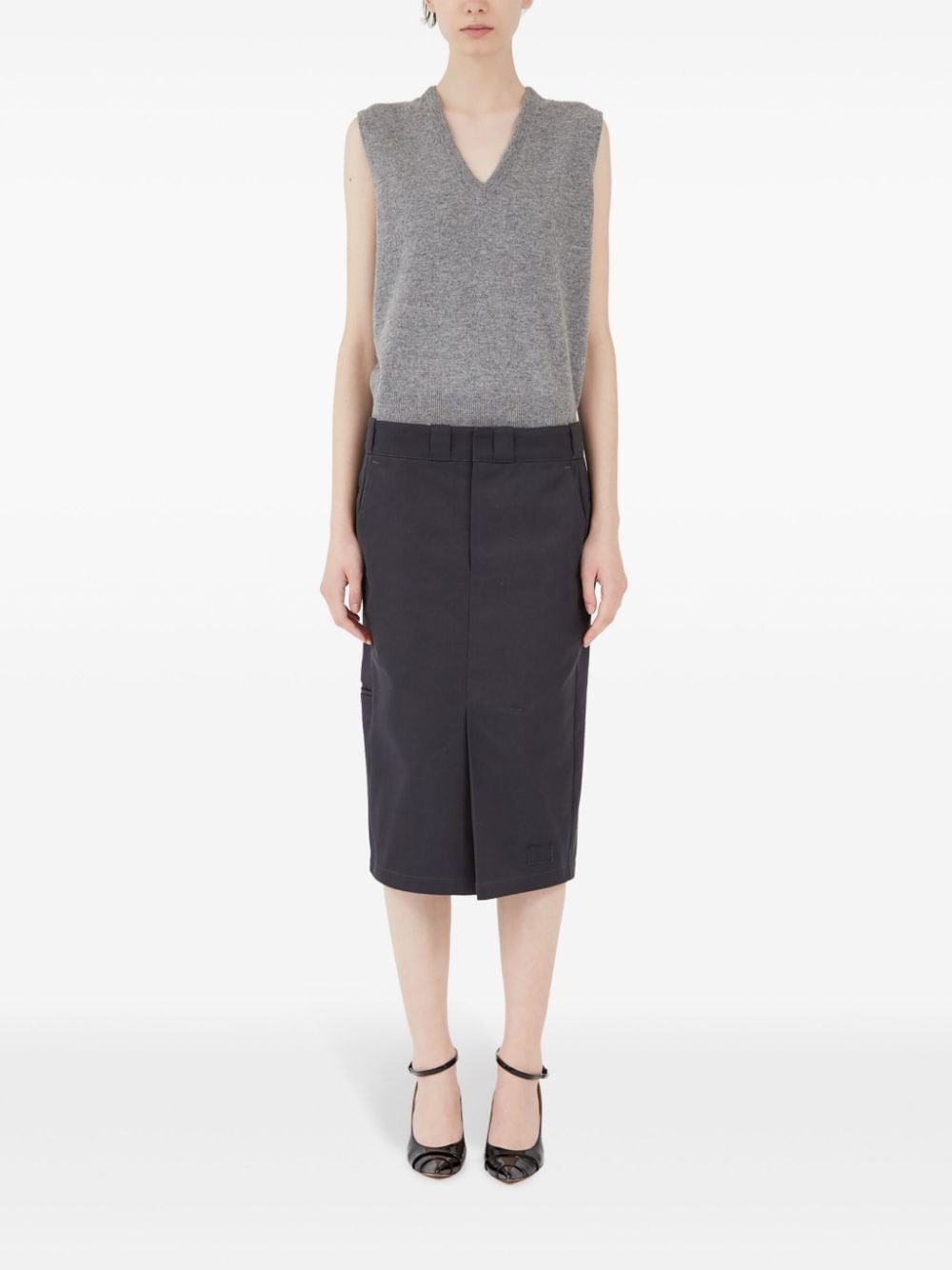 high-rise midi skirt - 2