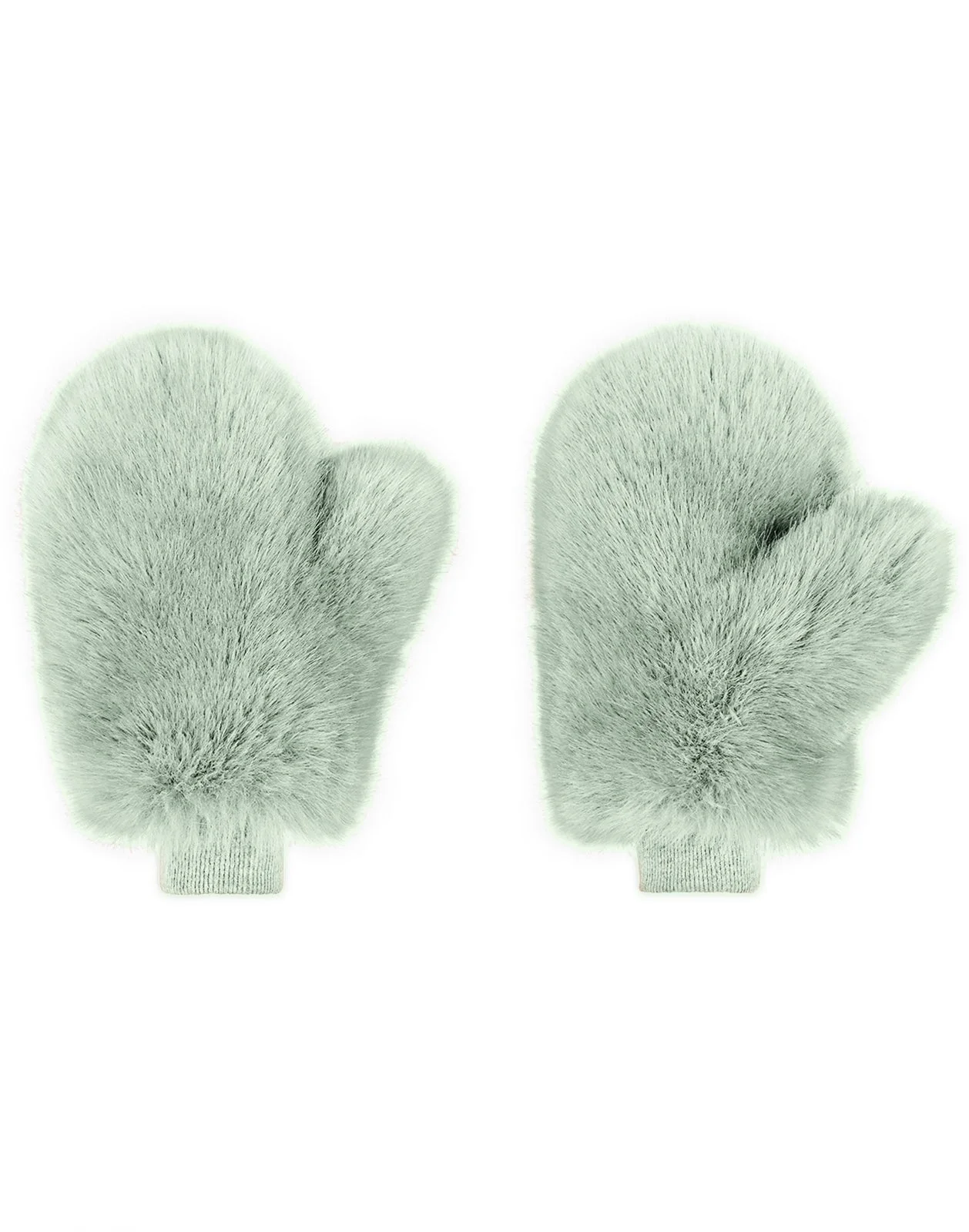 Faux Fur Oversized Mittens - 1