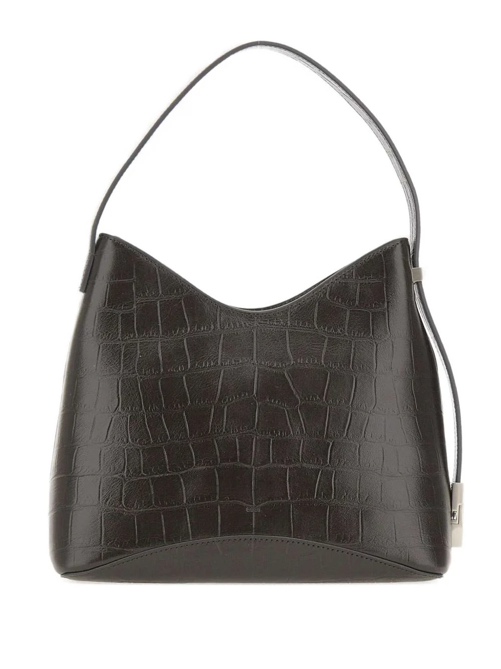 crocodile-effect leather shoulder bag - 1