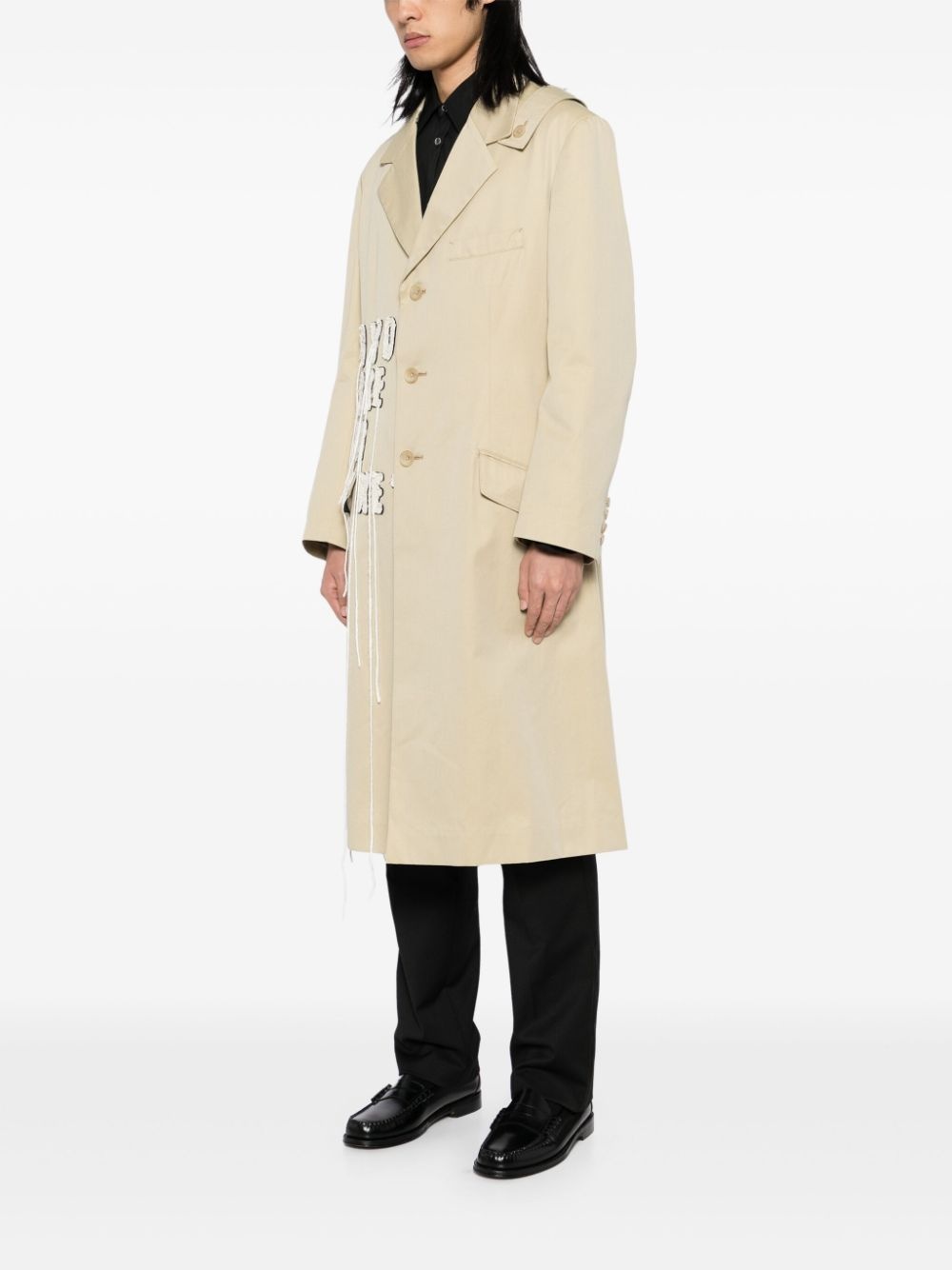 Yohji Yamamoto slogan patch single-breasted blazer | REVERSIBLE