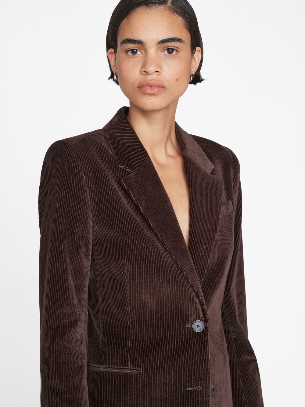 The Corduroy Femme Blazer in Espresso - 4