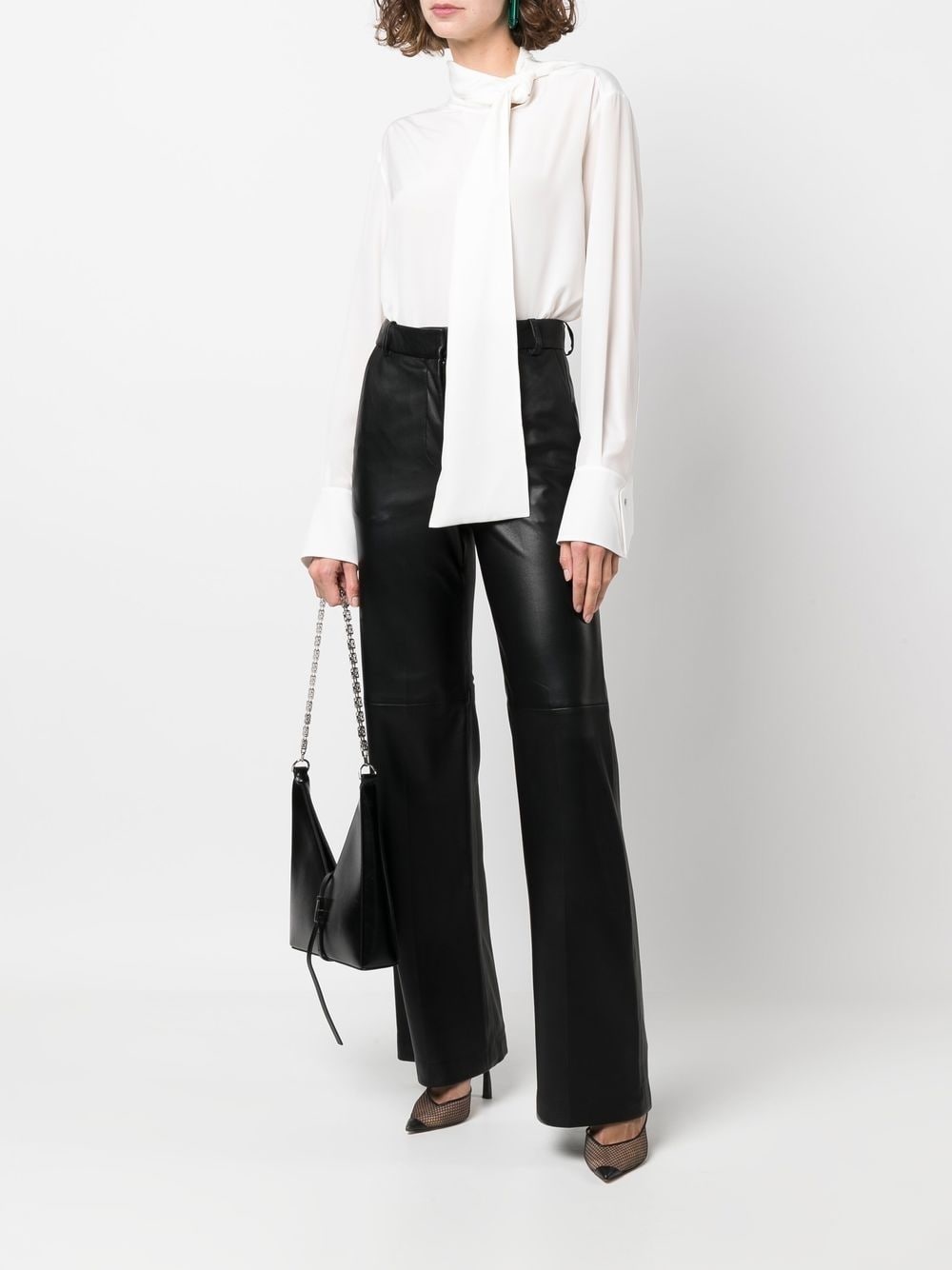 pussy-bow silk blouse - 2