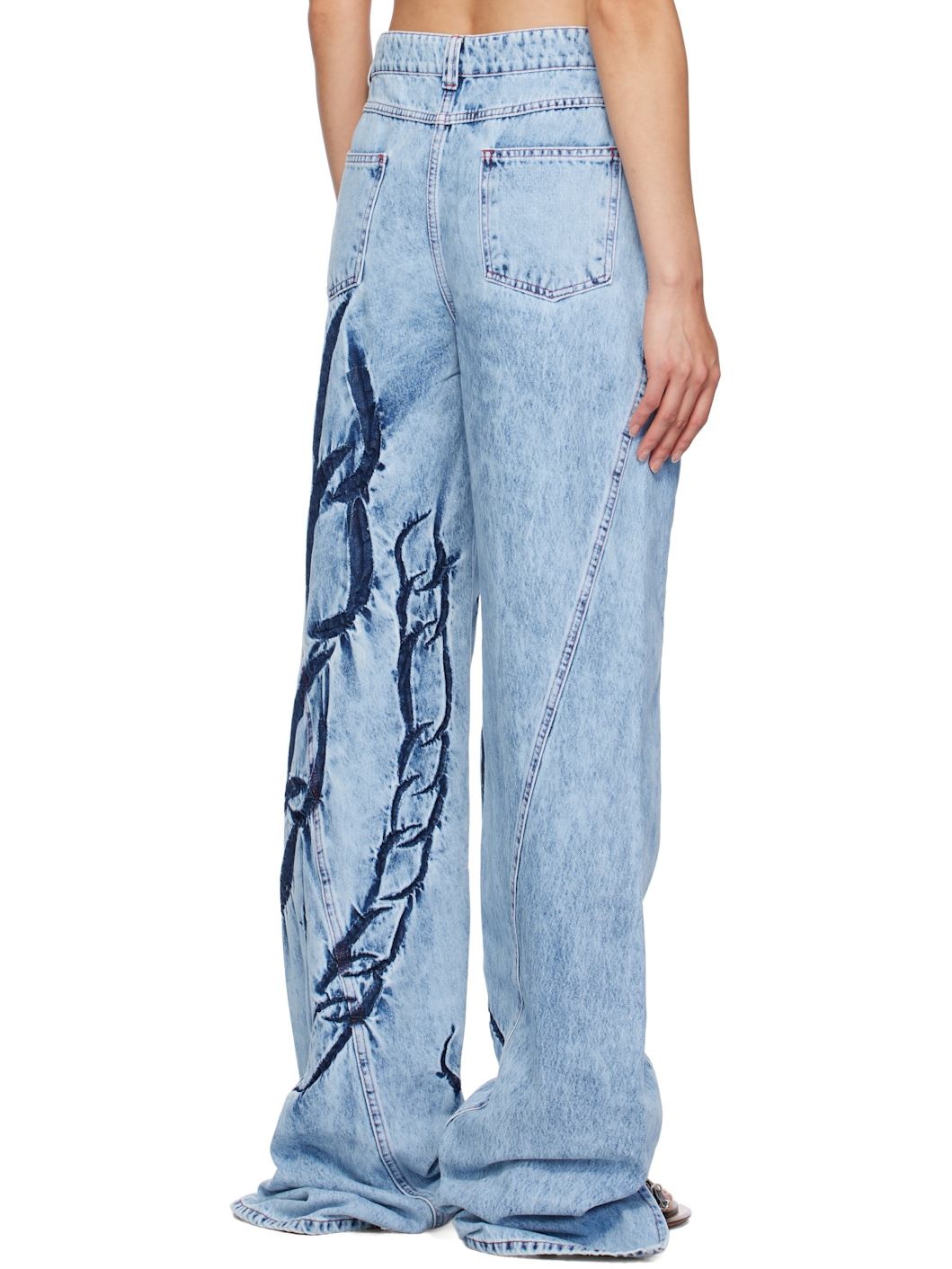 Blue Boyfriend Spiral Chains Jeans - 3