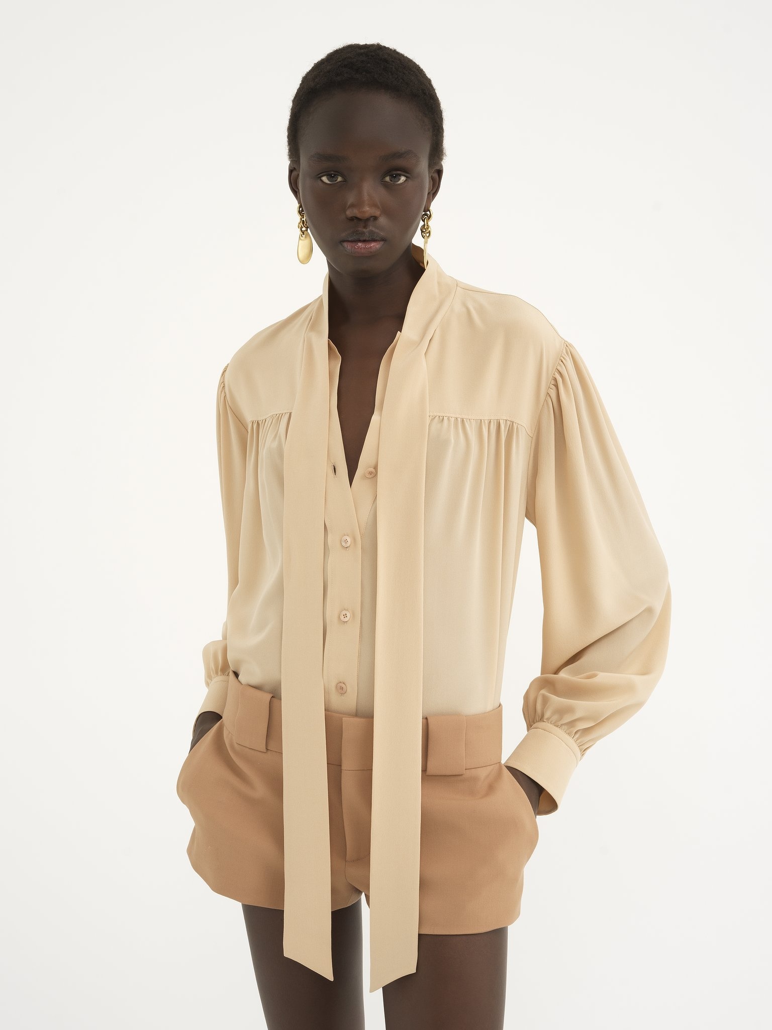 LAVALLIÈRE BLOUSE IN CRÊPE DE CHINE - 4