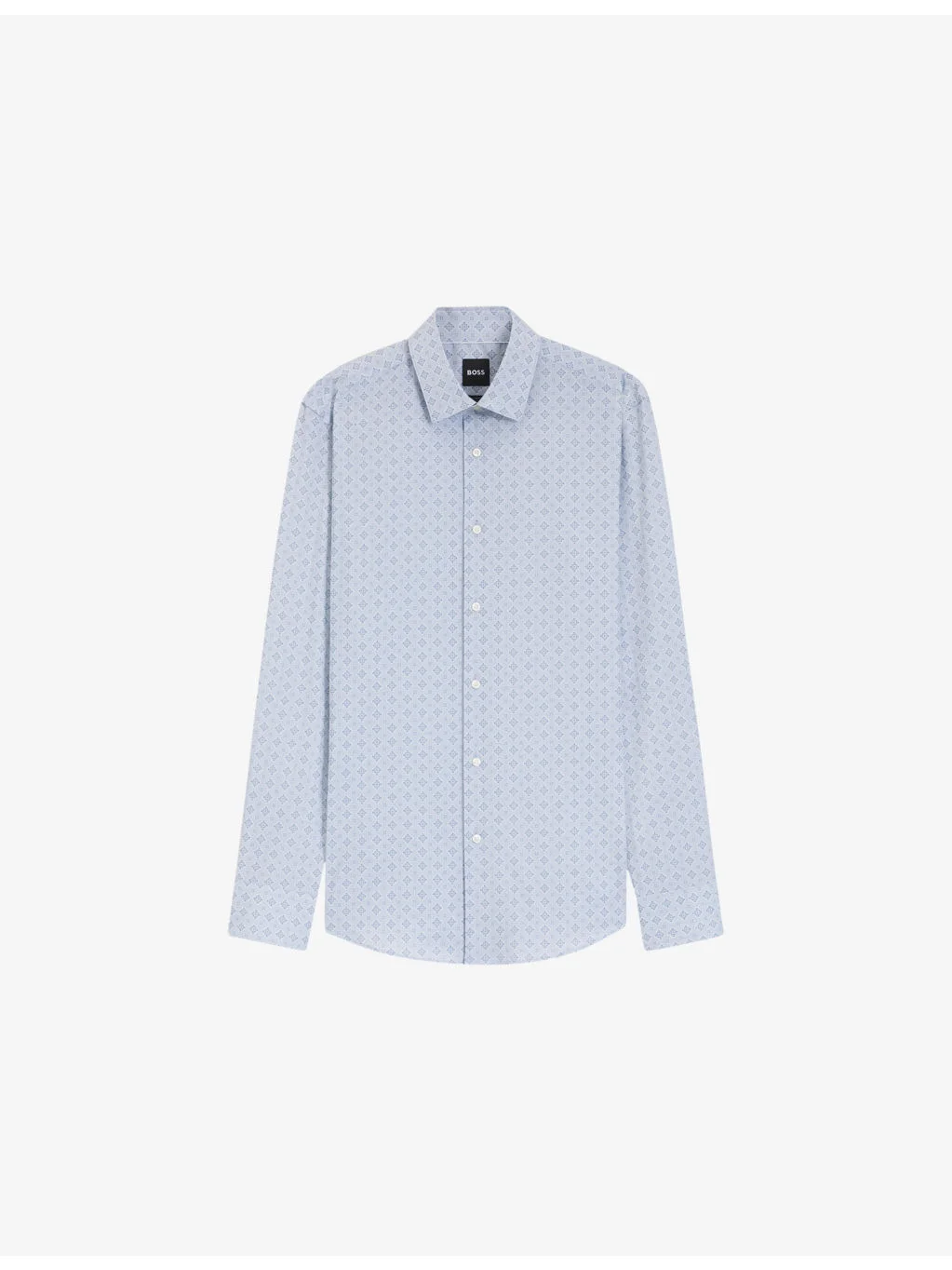 Graphic-Pattern Slim-Fit Cotton-Blend Shirt - 1
