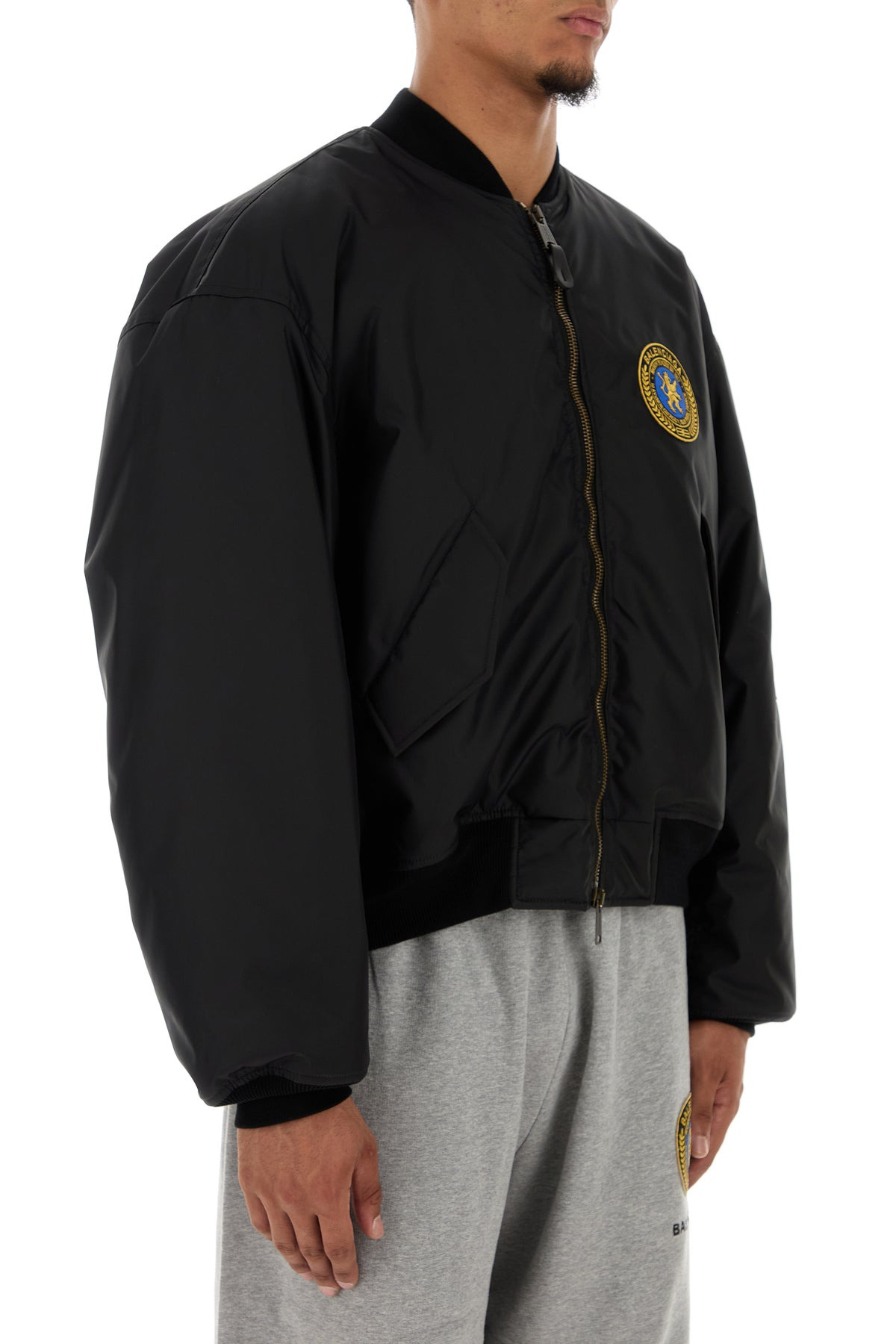 Black nylon bomber jacket - 3
