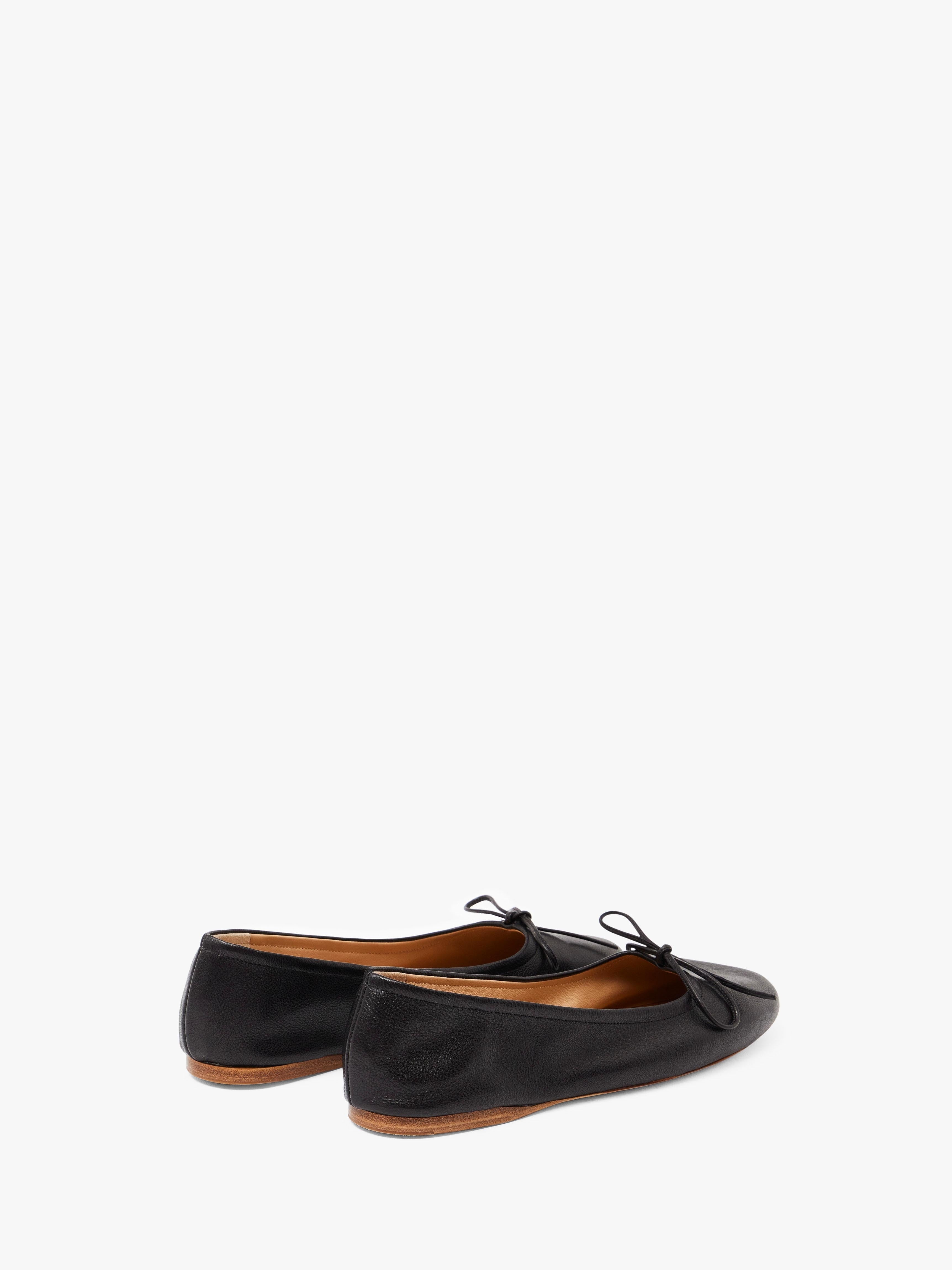 ROUND-TOE LEATHER BALLERINAS - 3