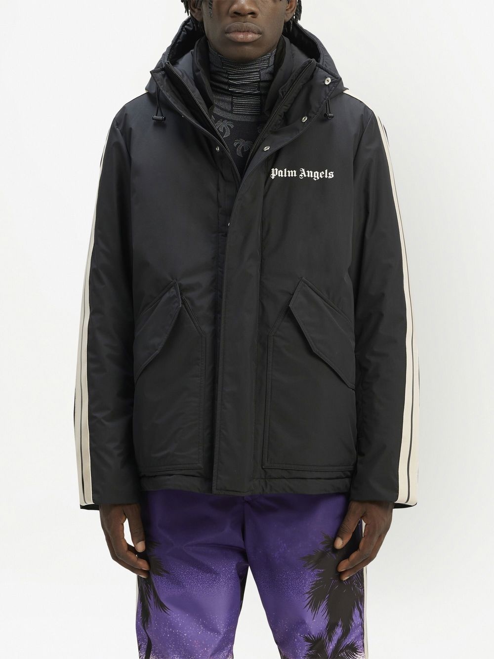 Track logo-print ski jacket - 3