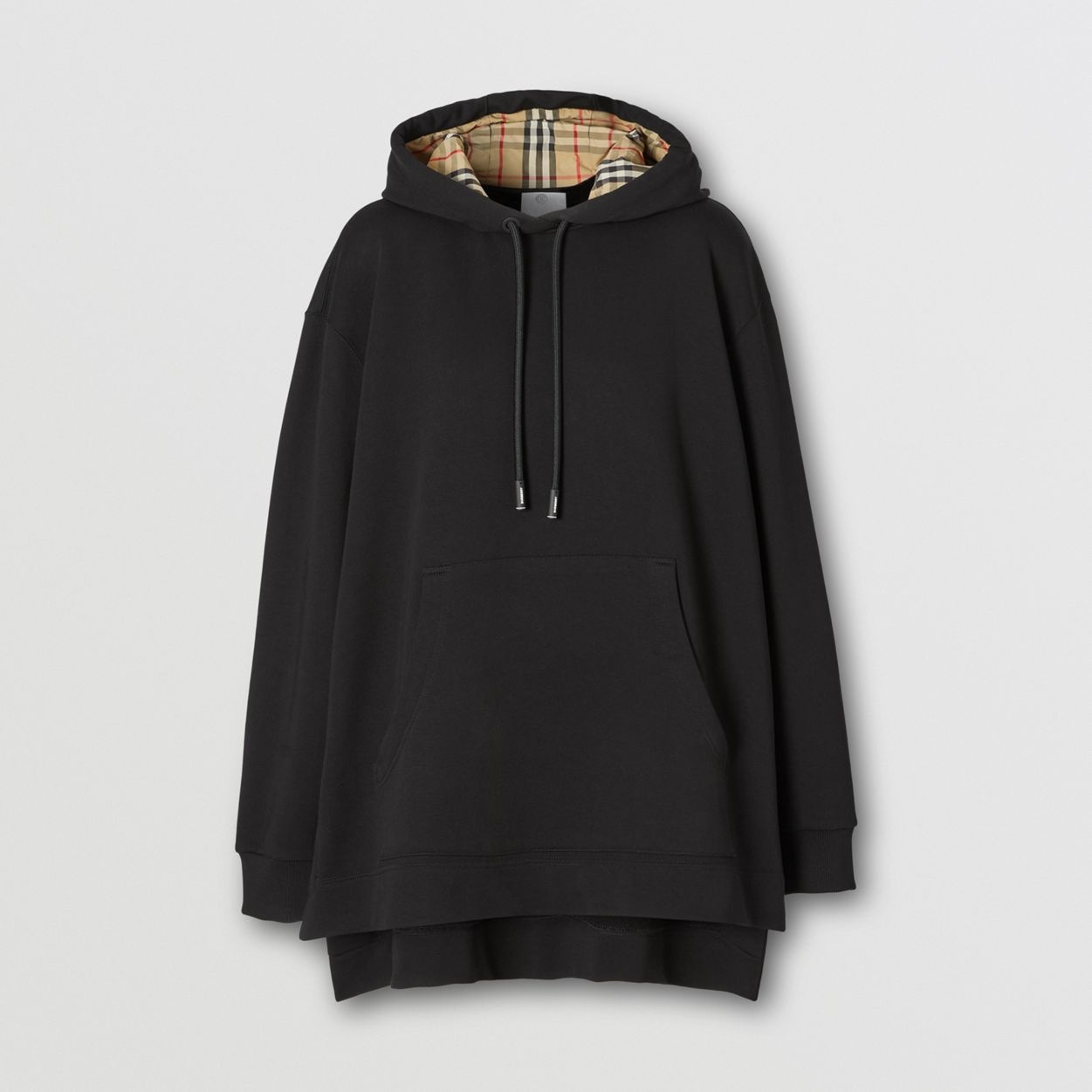 Stepped Hem Cotton Oversized Hoodie - 1