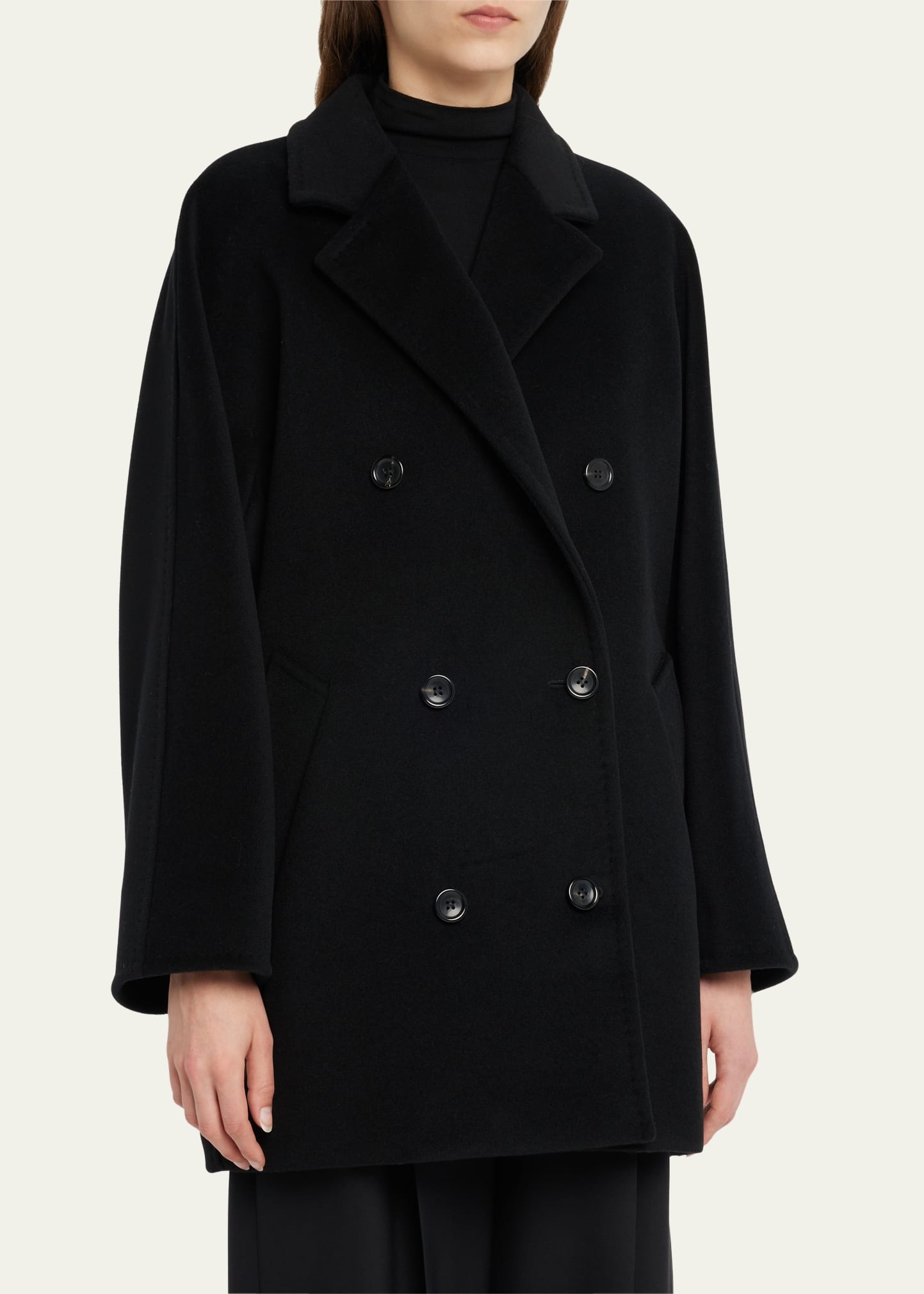 Rebus Wool Double-Breasted Short Coat - 4