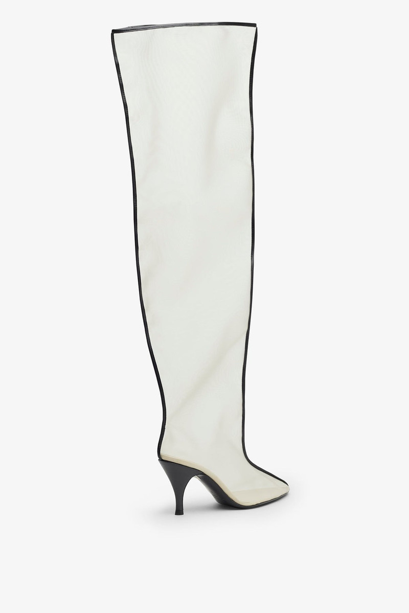 herbert levine Drawing a blank 85 ivory mesh boots outlook