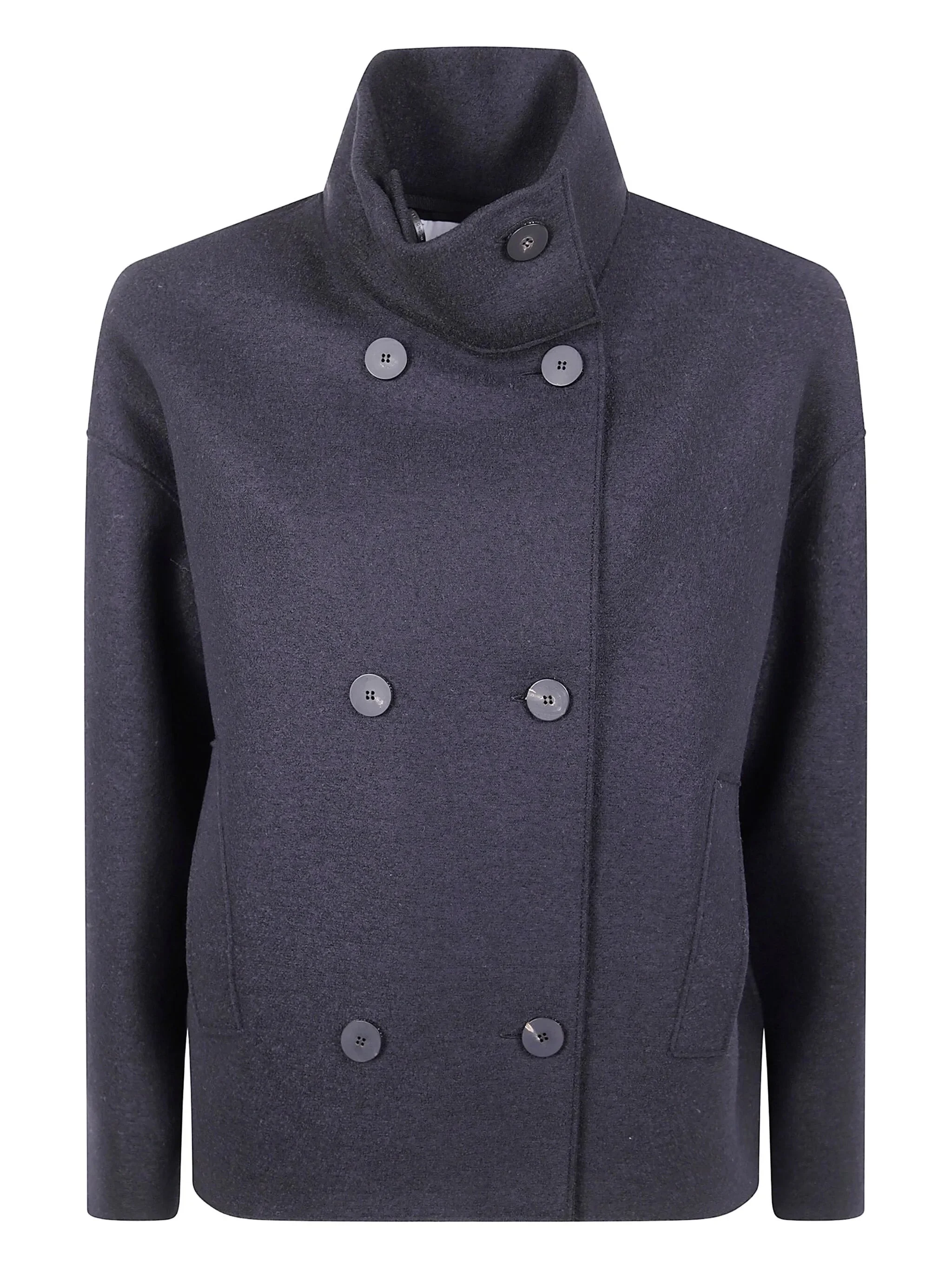 Harris Wharf London Double-breasted High-neck Coat - 1