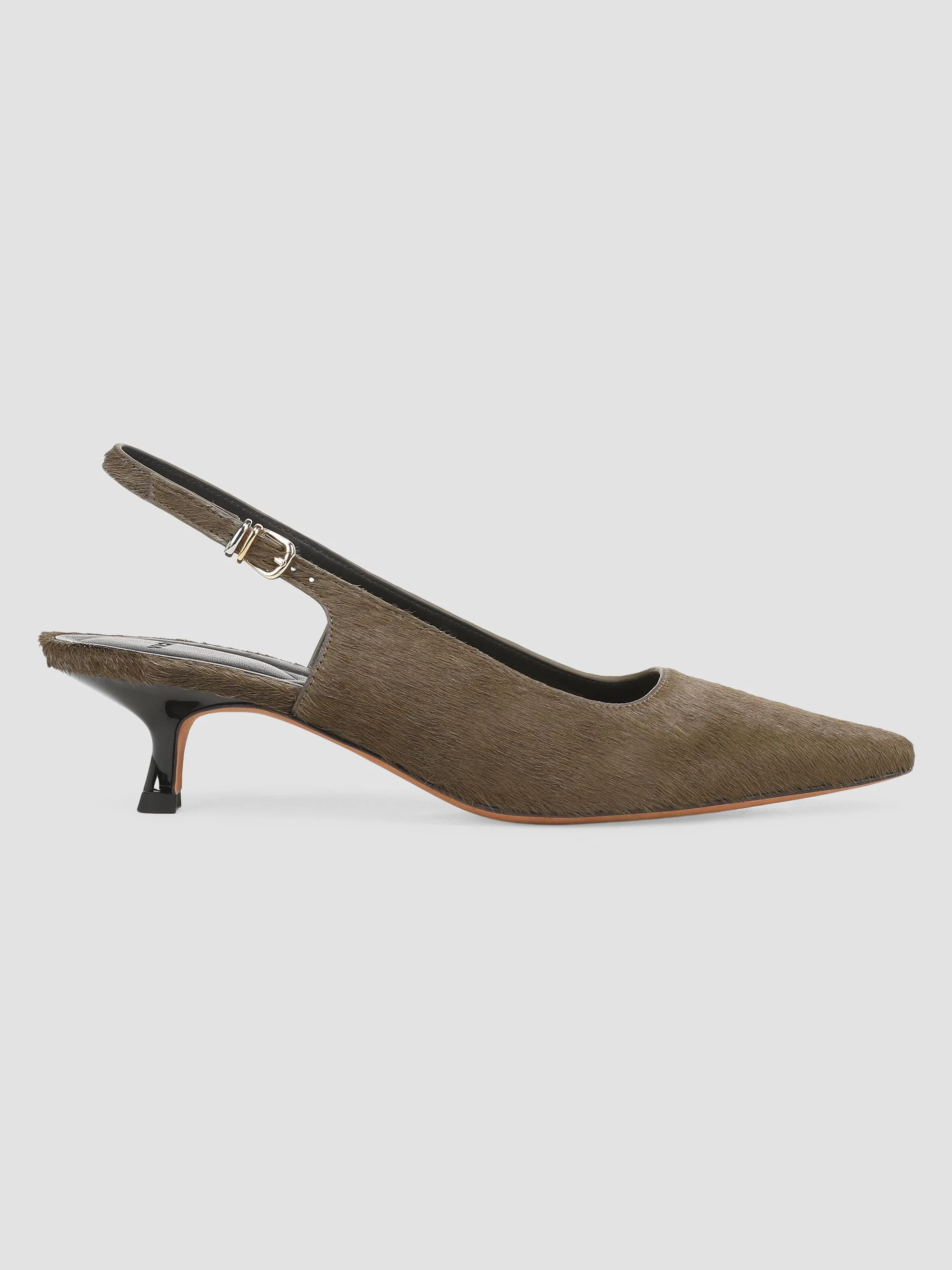 Women's Sabra II 45MM Calf-Hair Slingback Kitten Heels - Cypress - 1