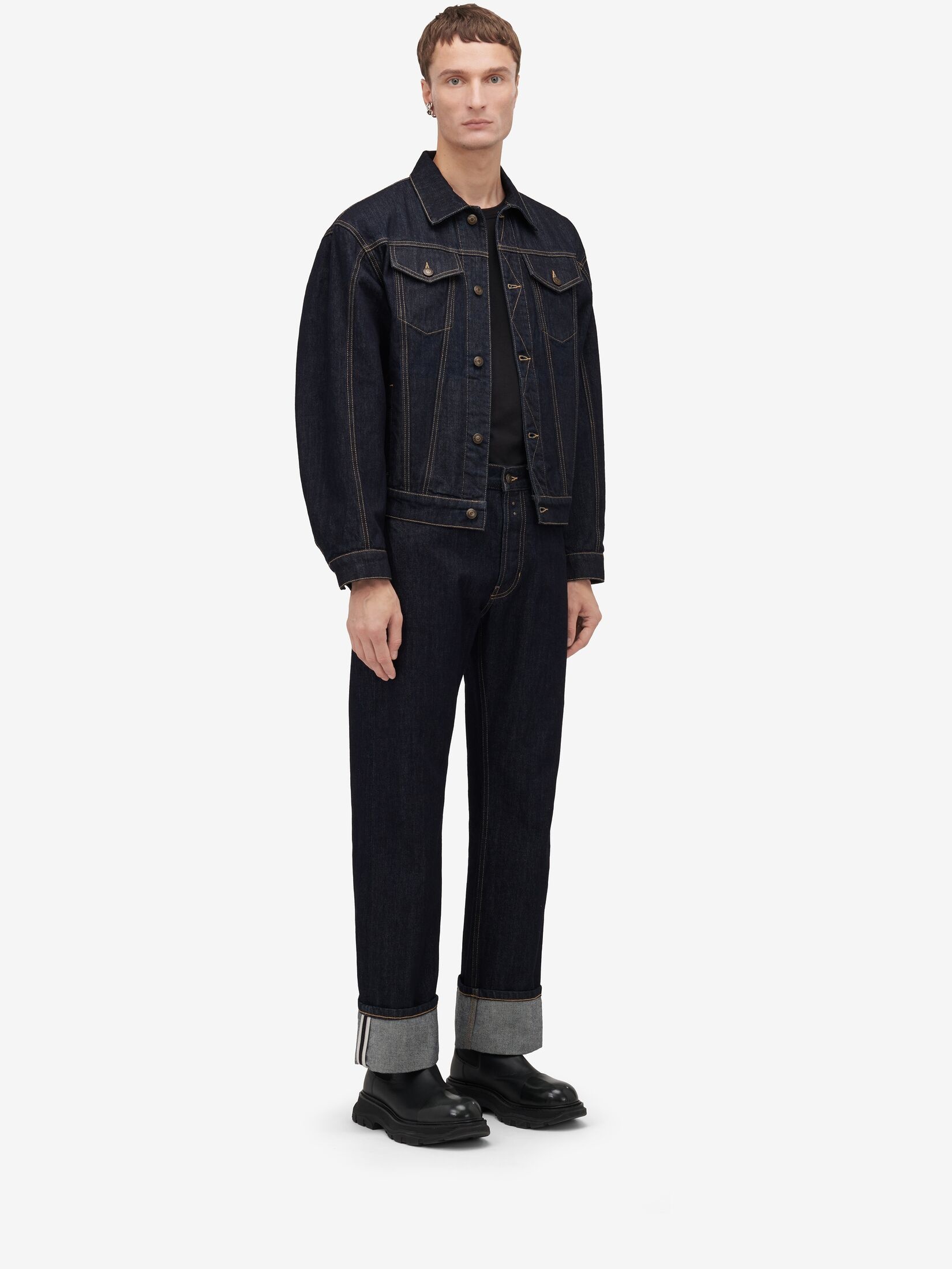 Men's Turn-up Jeans in Indigo - 3