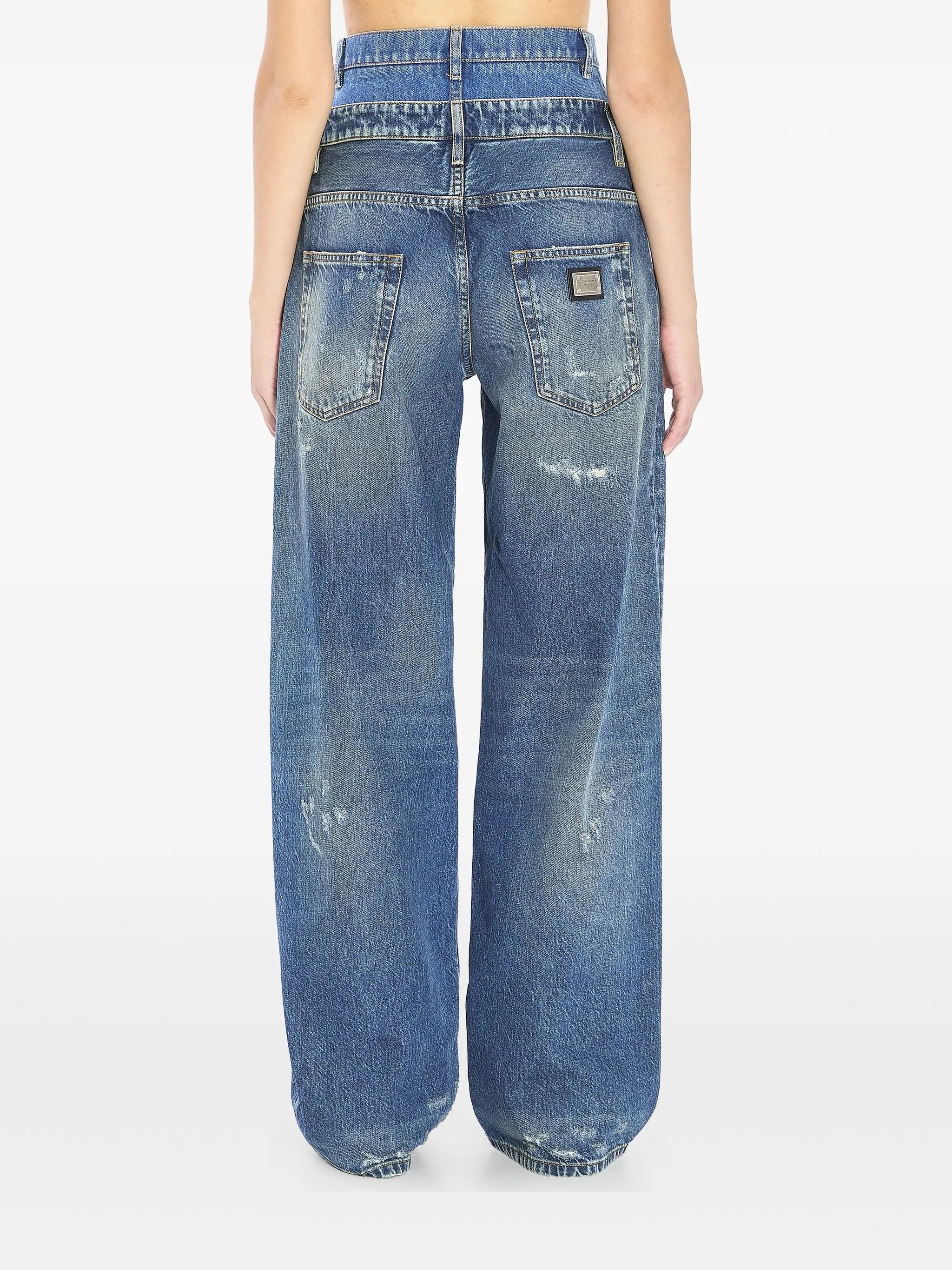 Dolce & Gabbana Double-waist Distressed Jeans - 4