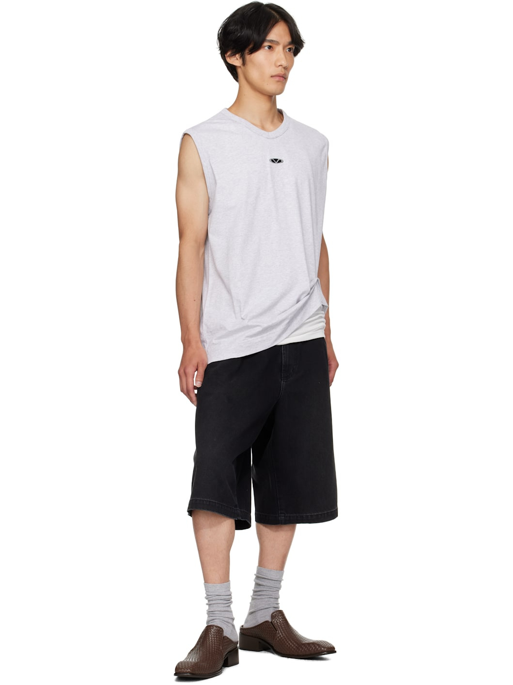 Black Hip-Hop Denim Shorts - 4