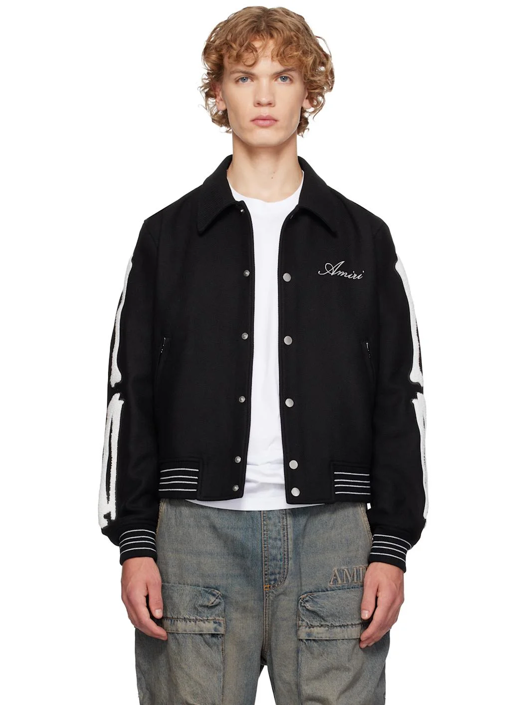 Black Bones Bomber Jacket - 1