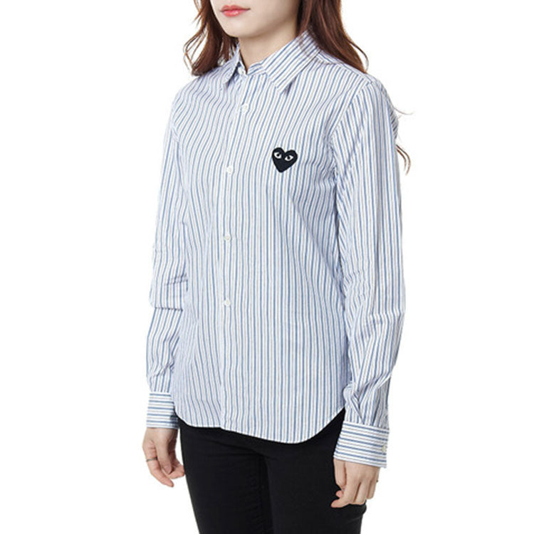 (WMNS) COMME des GARCONS PLAY Striped Shirt Black Emblem 'Blue' AZ-B005-051-1 - 5