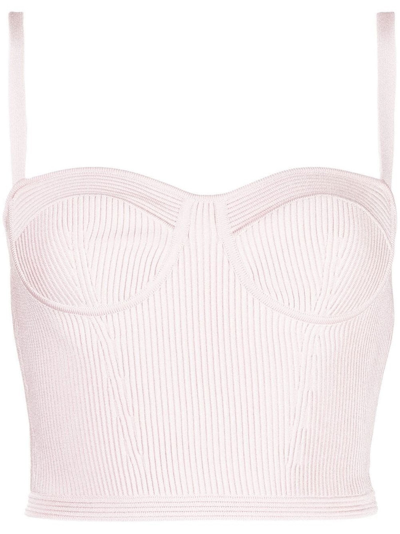 rib-knitted bustier crop top 1