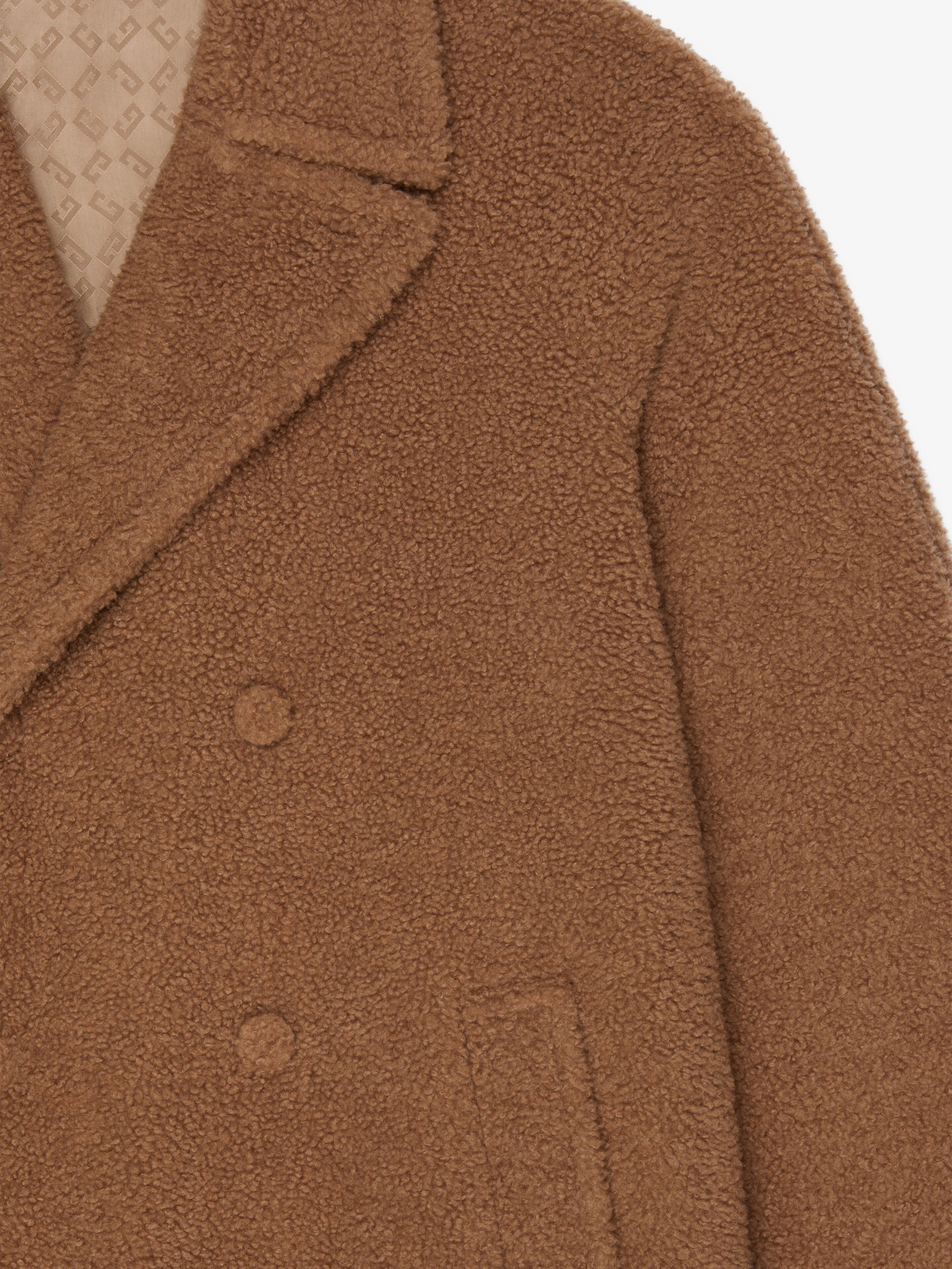 TEDDY COAT IN CAMEL HAIR AND SILK - 5
