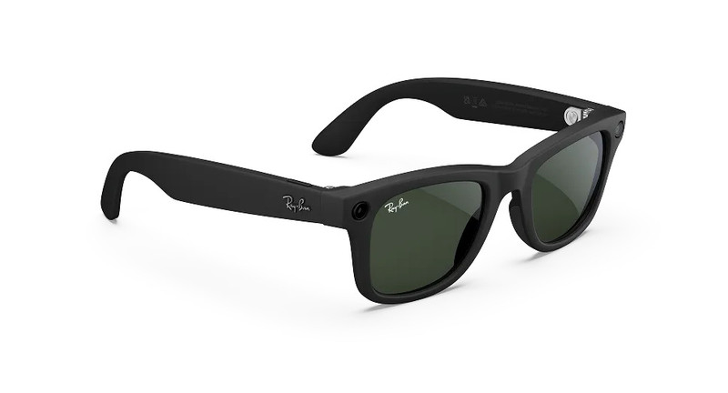 Ray-Ban Ray-Ban Meta Wayfarer (Gen 1), Matte Black / Clear to G-15 Green Transitions®, Standard outlook