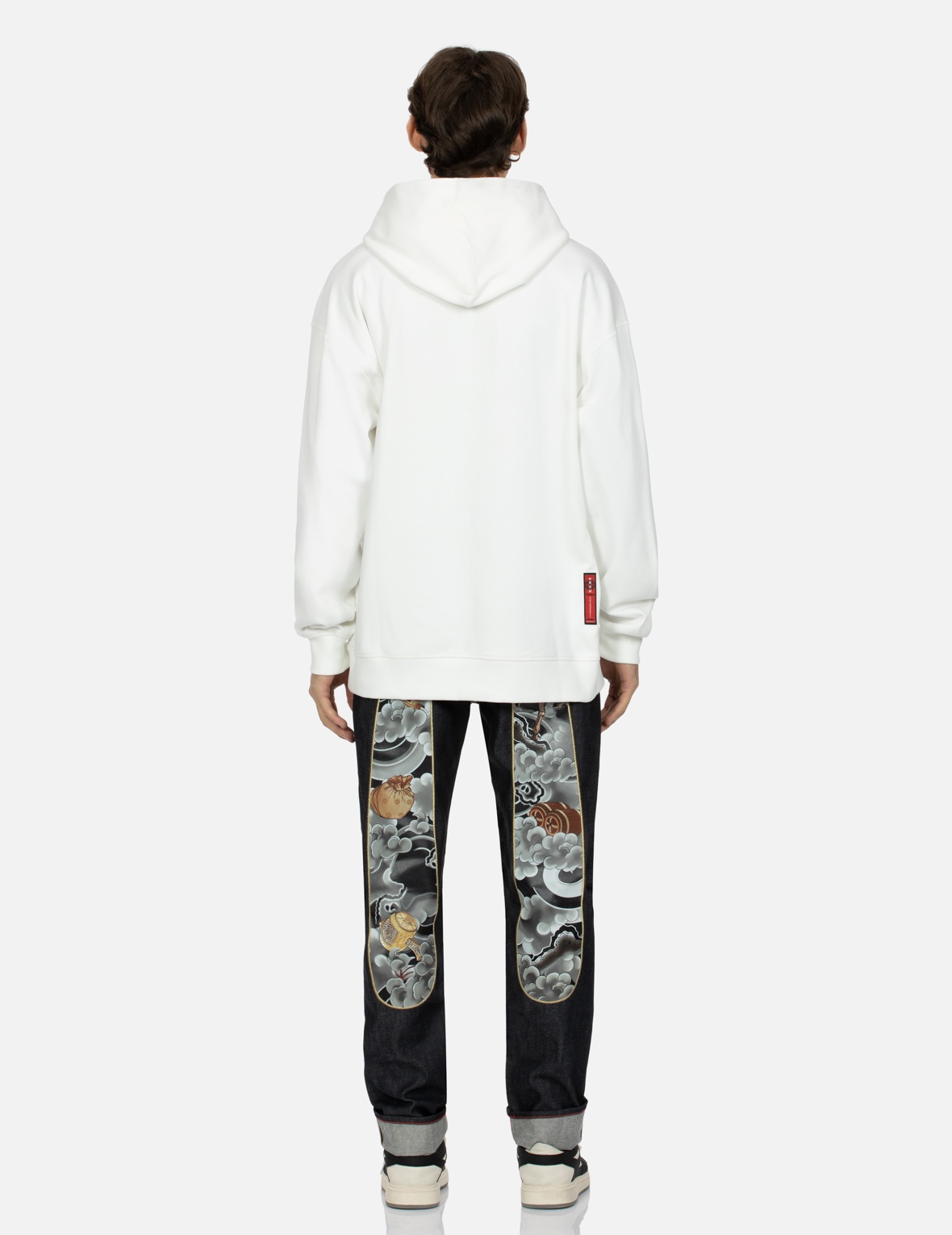 TREASURE AND CLOUD-PATTERN DAICOCK PRINT CARROT FIT SELVEDGE DENIM JEANS #2017 - 5