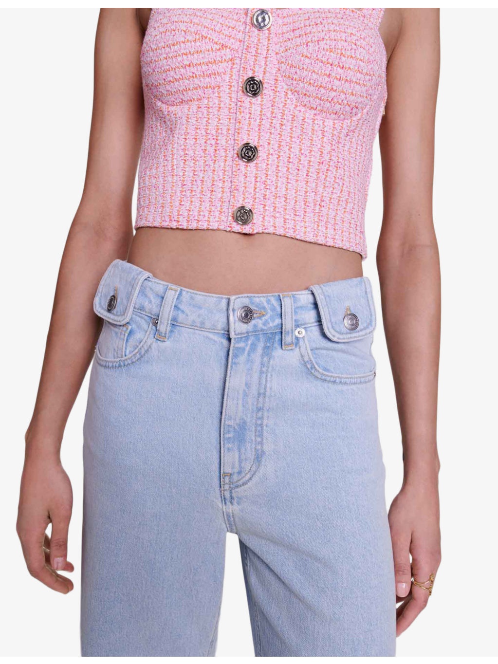 Wide-leg high-rise stretch-denim jeans - 5