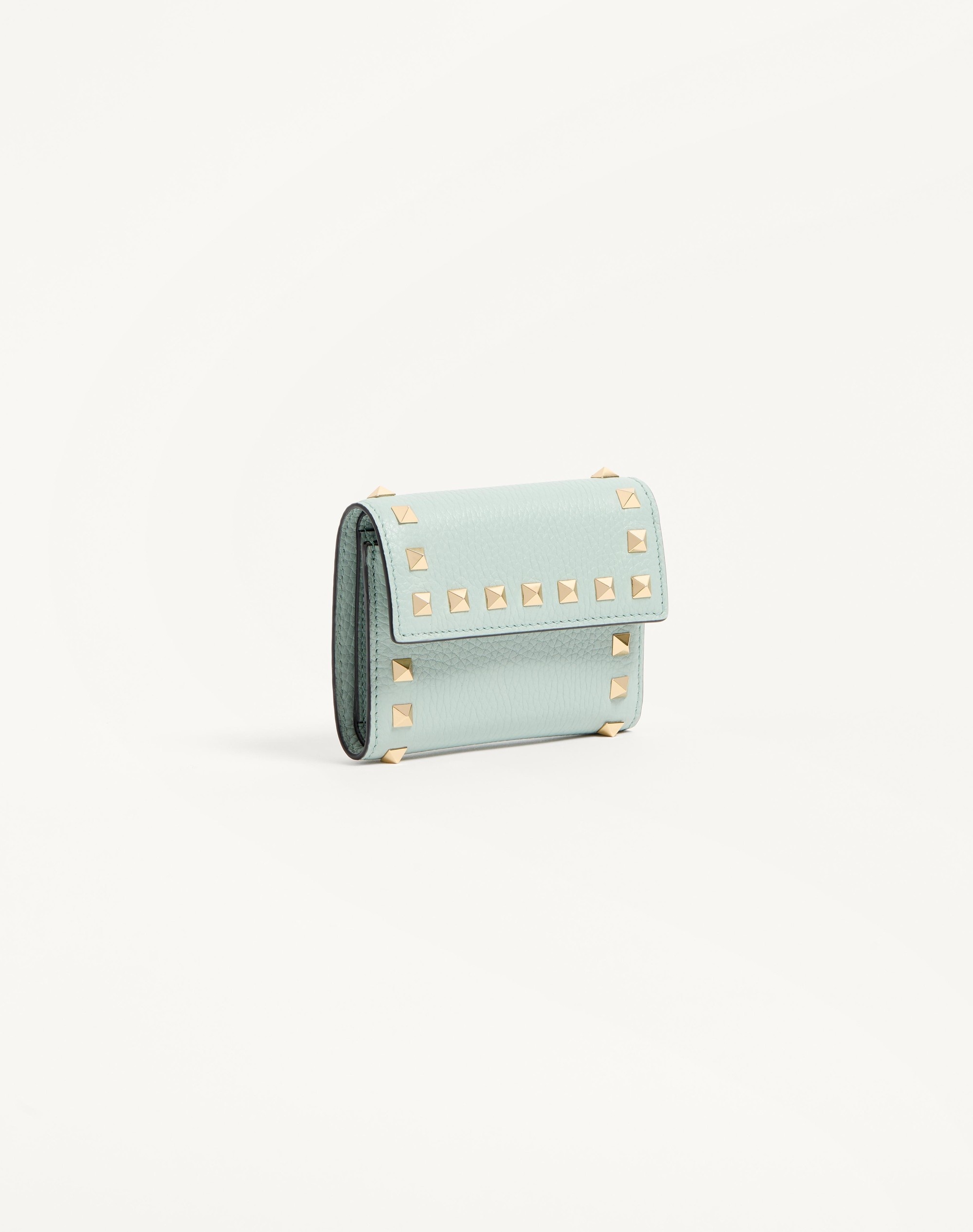 ROCKSTUD TRIFOLD WALLET IN GRAINY CALFSKIN - 4