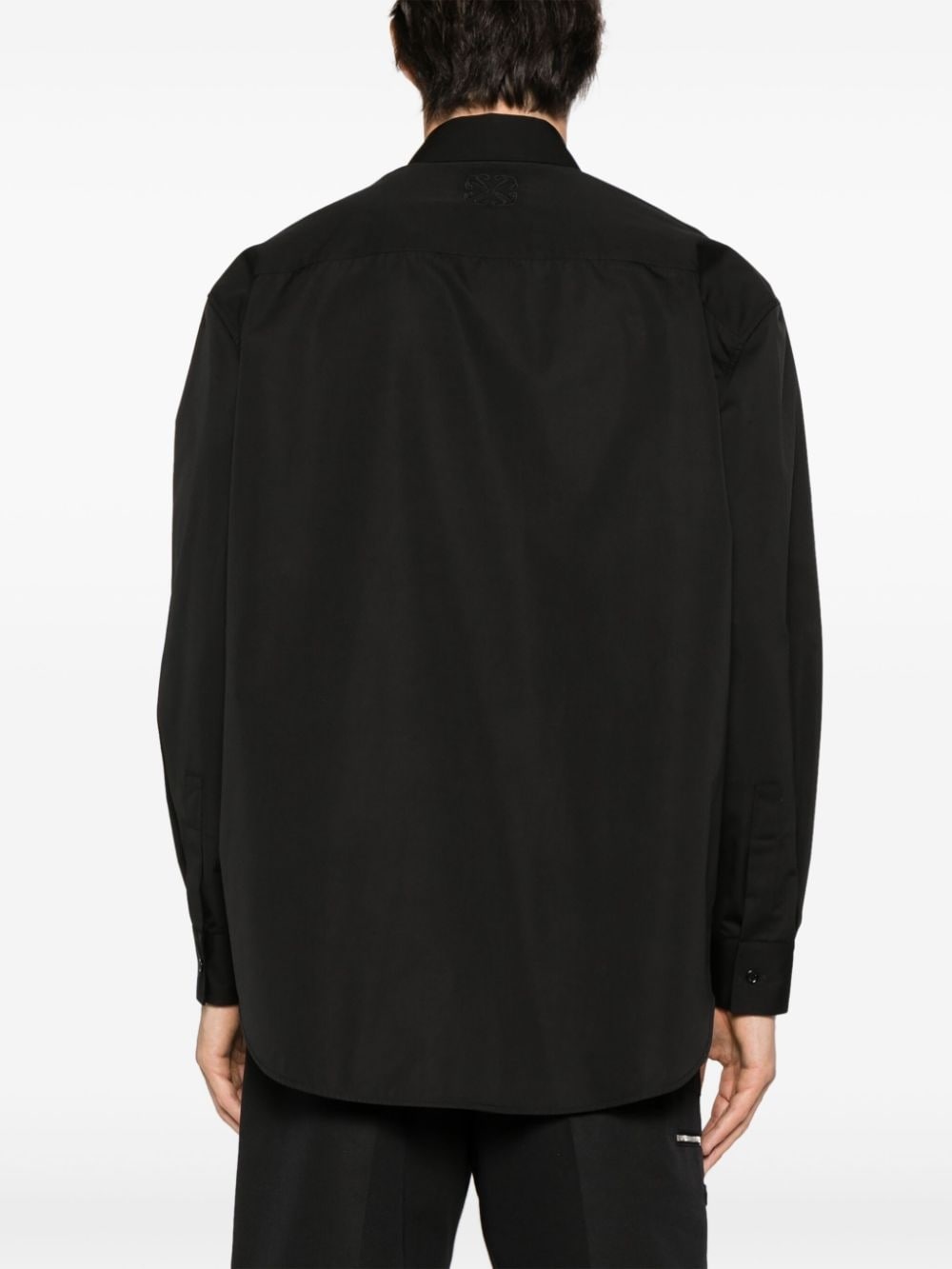 logo-embroidered cotton shirt - 4