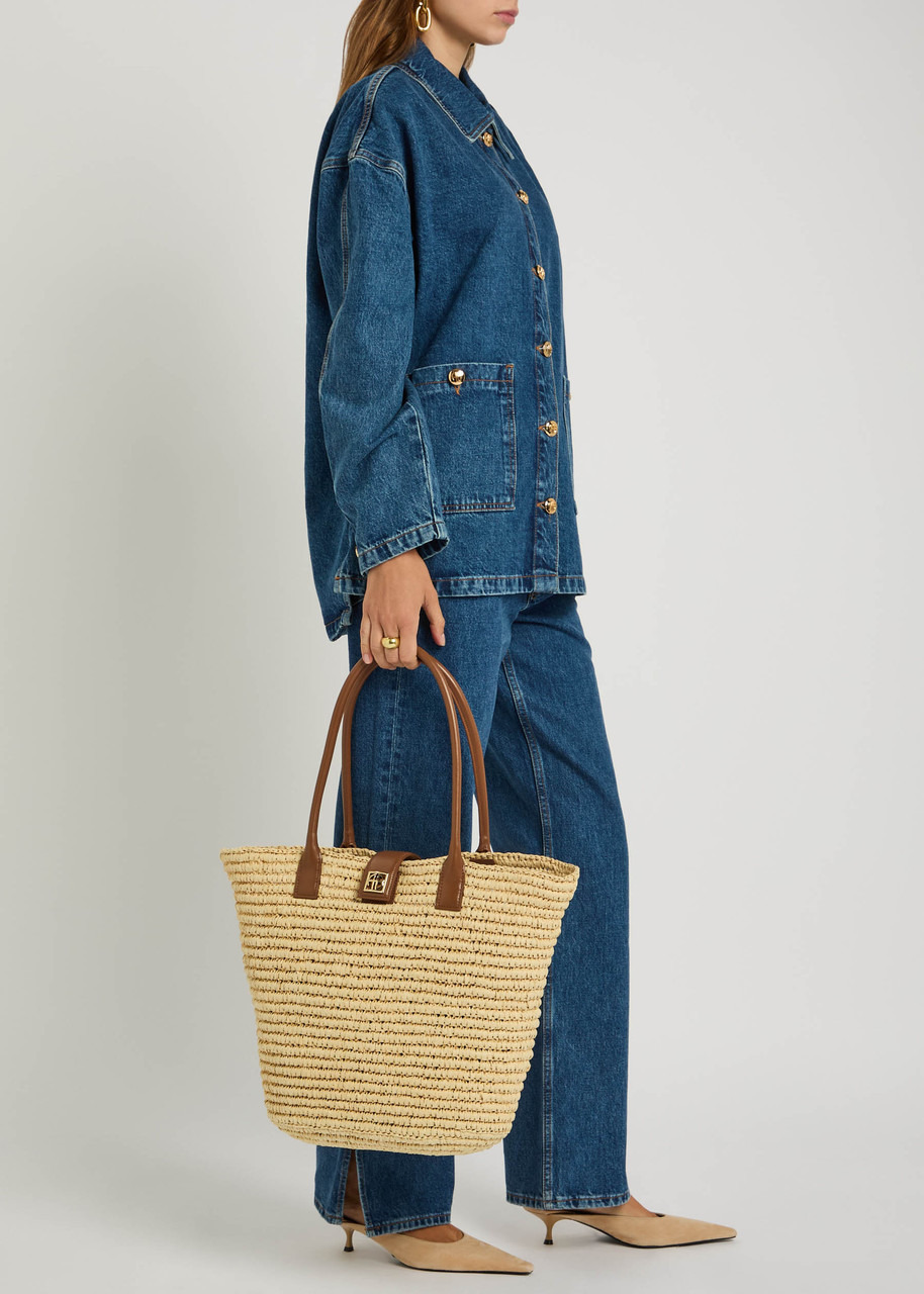 Anine Bing Lou Woven Raffia Tote - 5