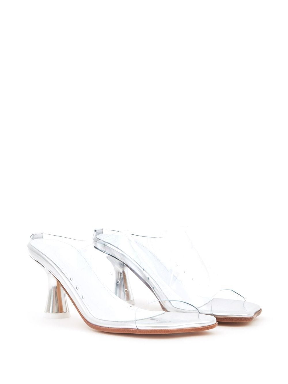 eyelet-detail transparent sandals - 2