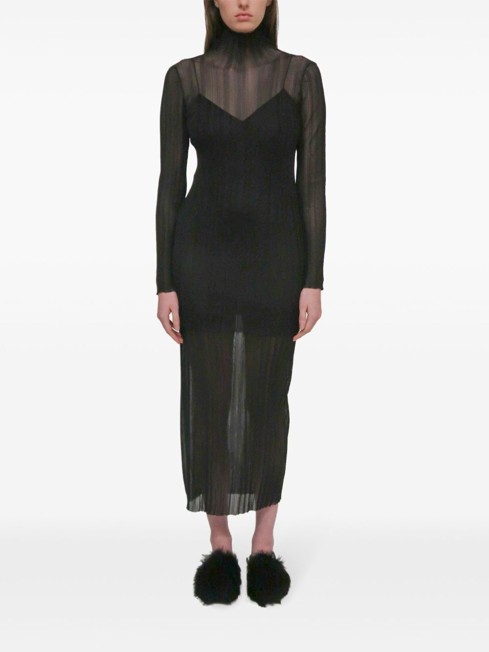 sheer plissé skirt - 2