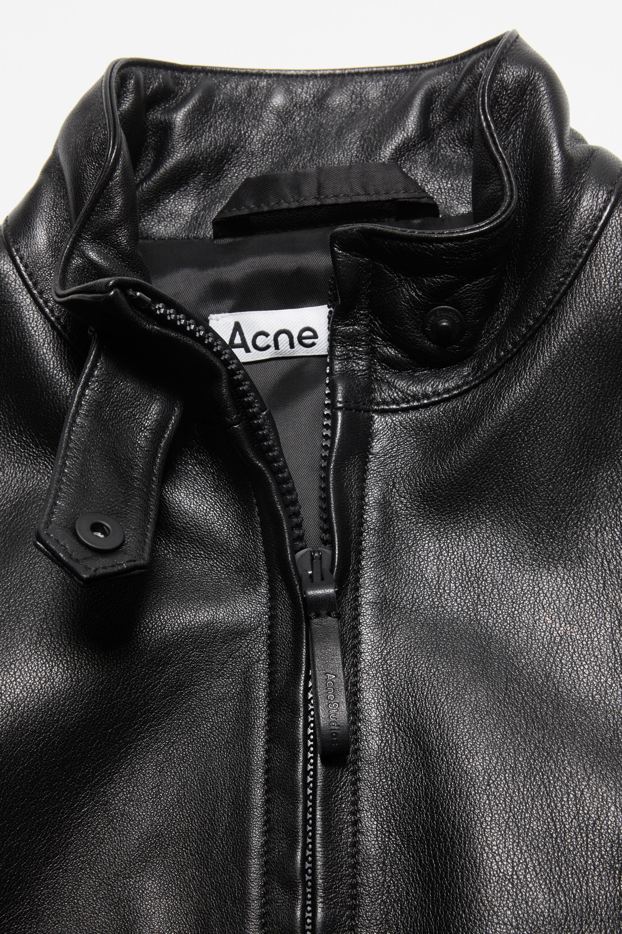 【23AW NEW】Acne Studios_women / ラムレザージャケット/ Black Acne Studios Leather jacket - Black | REVERSIBLE