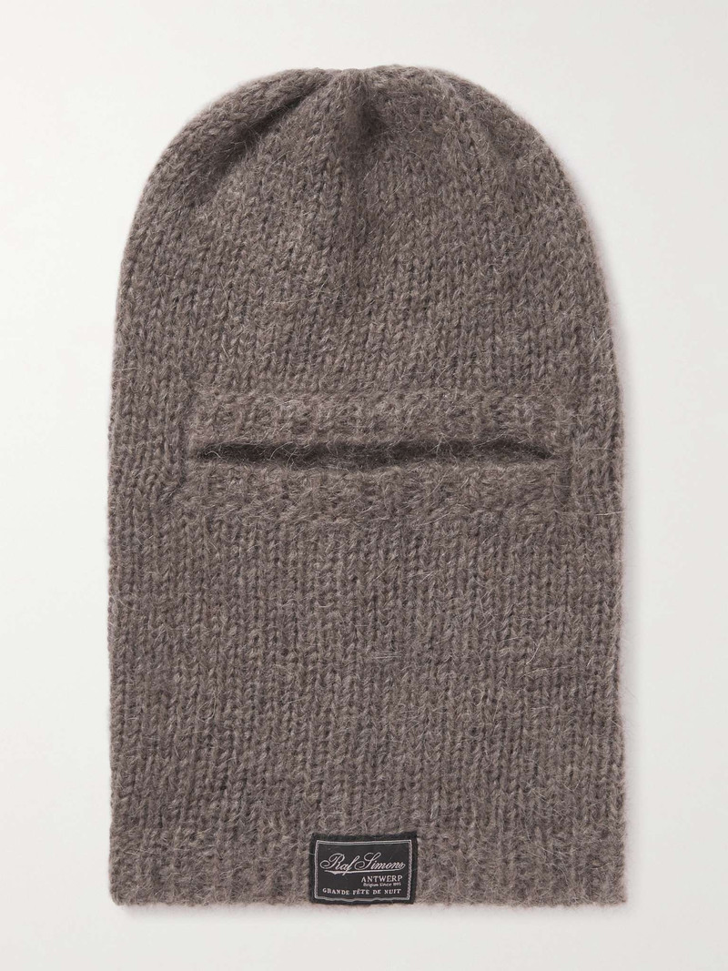 Logo-Appliquéd Ribbed Mohair-Blend Balaclava 1