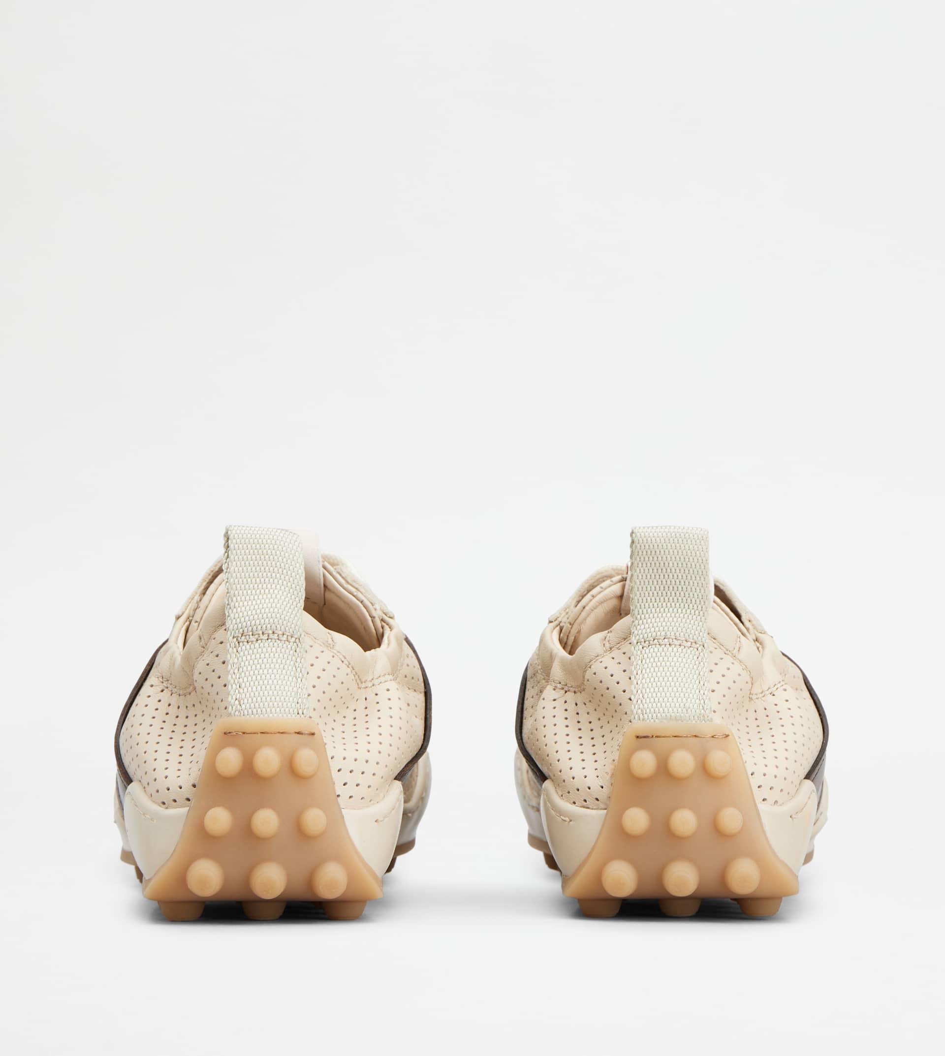 SNEAKERS IN LEATHER - BEIGE, BROWN - 2