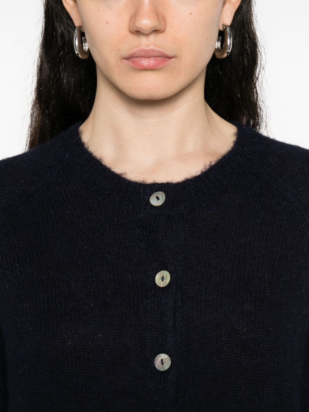 fine-knit button-up cardigan - 5