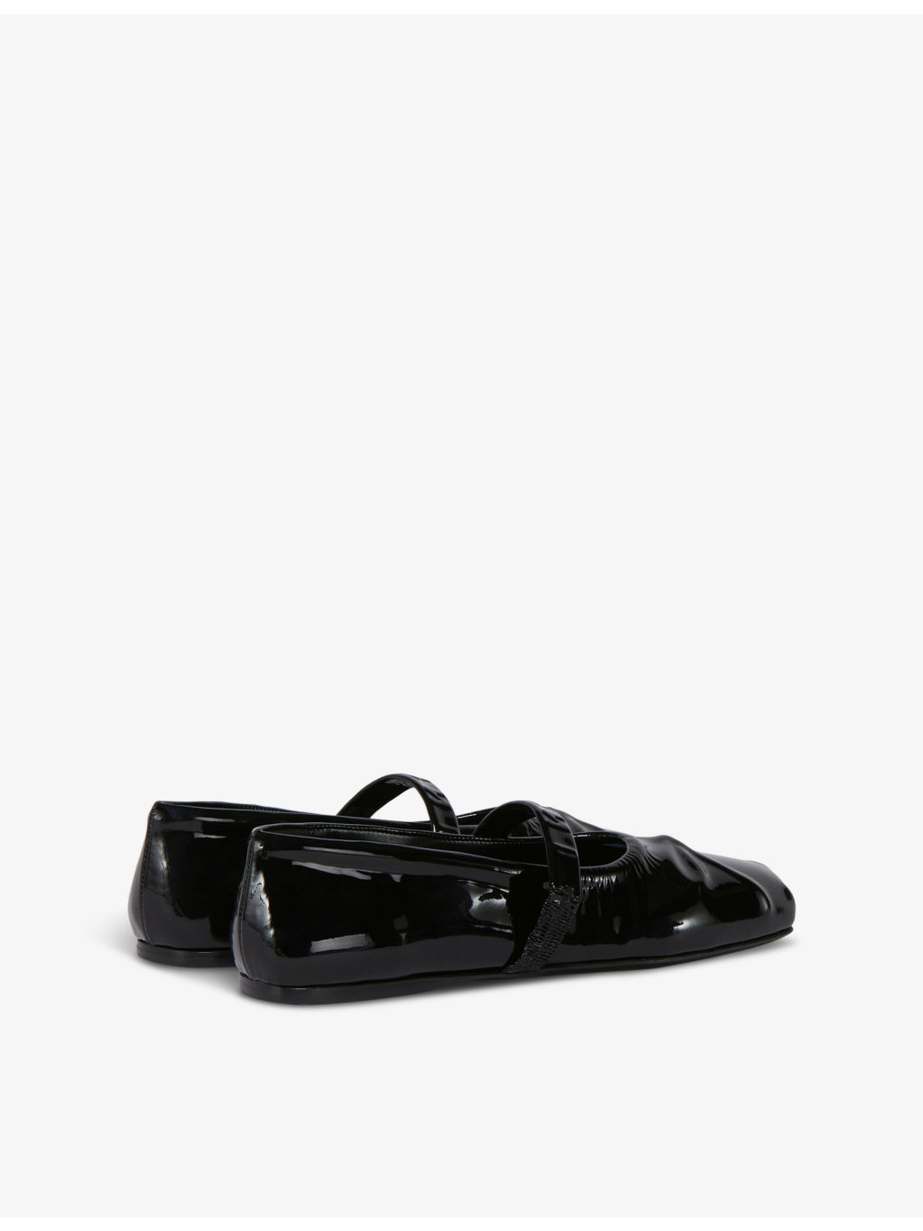 Bow-embellished square-toe patent-leather ballet flats - 3