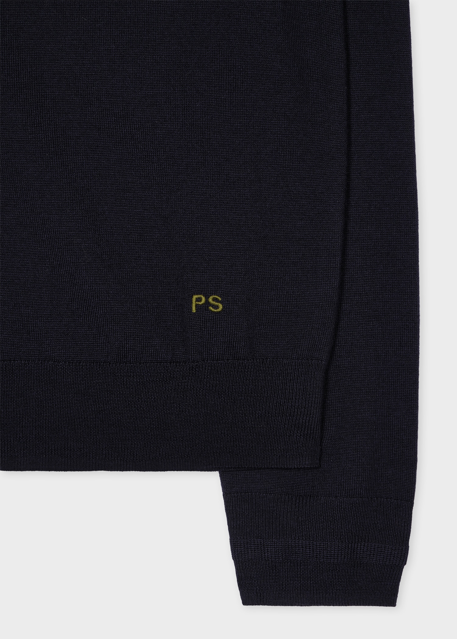 Navy Merino Contrast-Collar Sweater - 2
