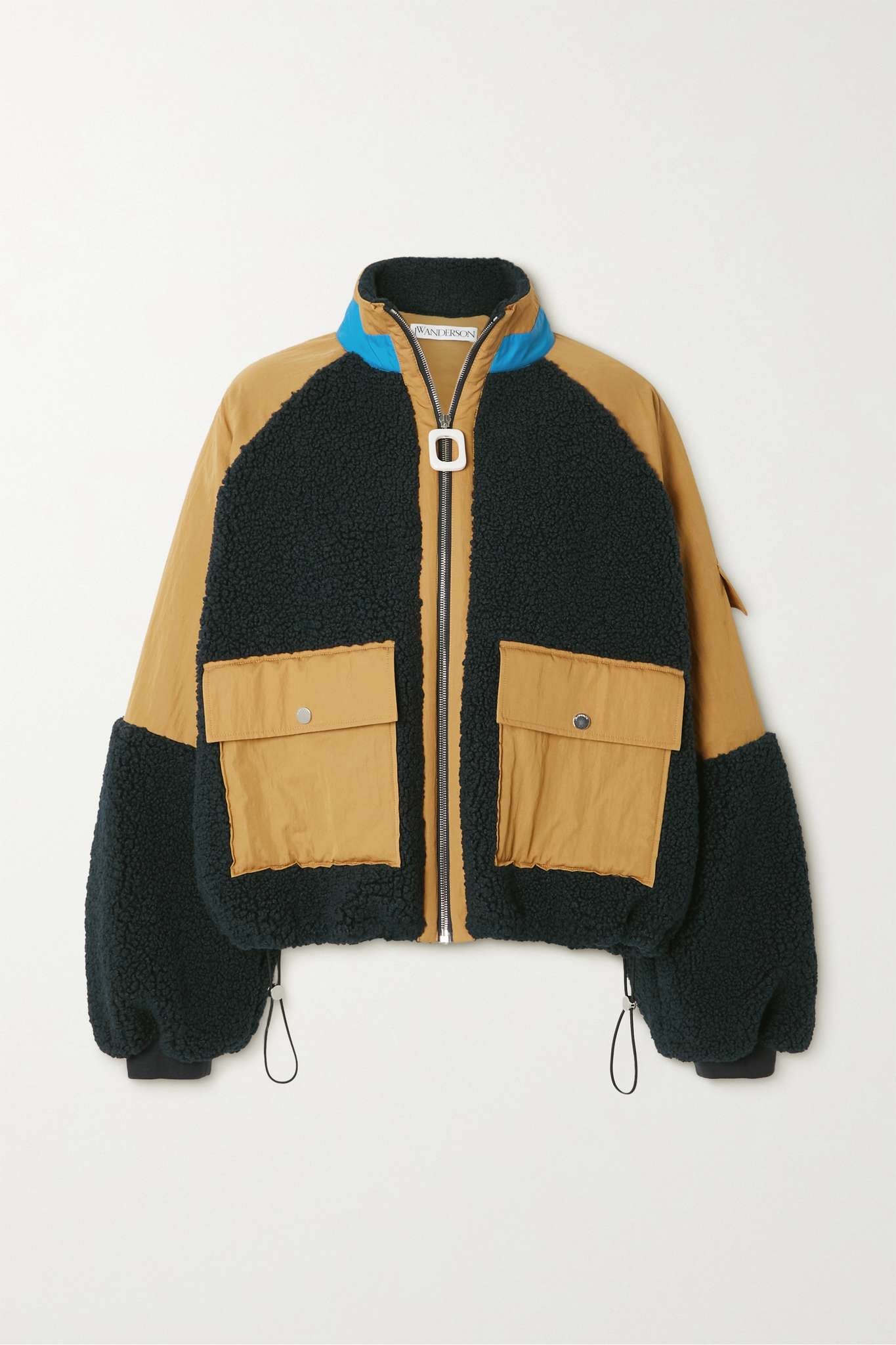 Twill and fleece bomber jacket - 1