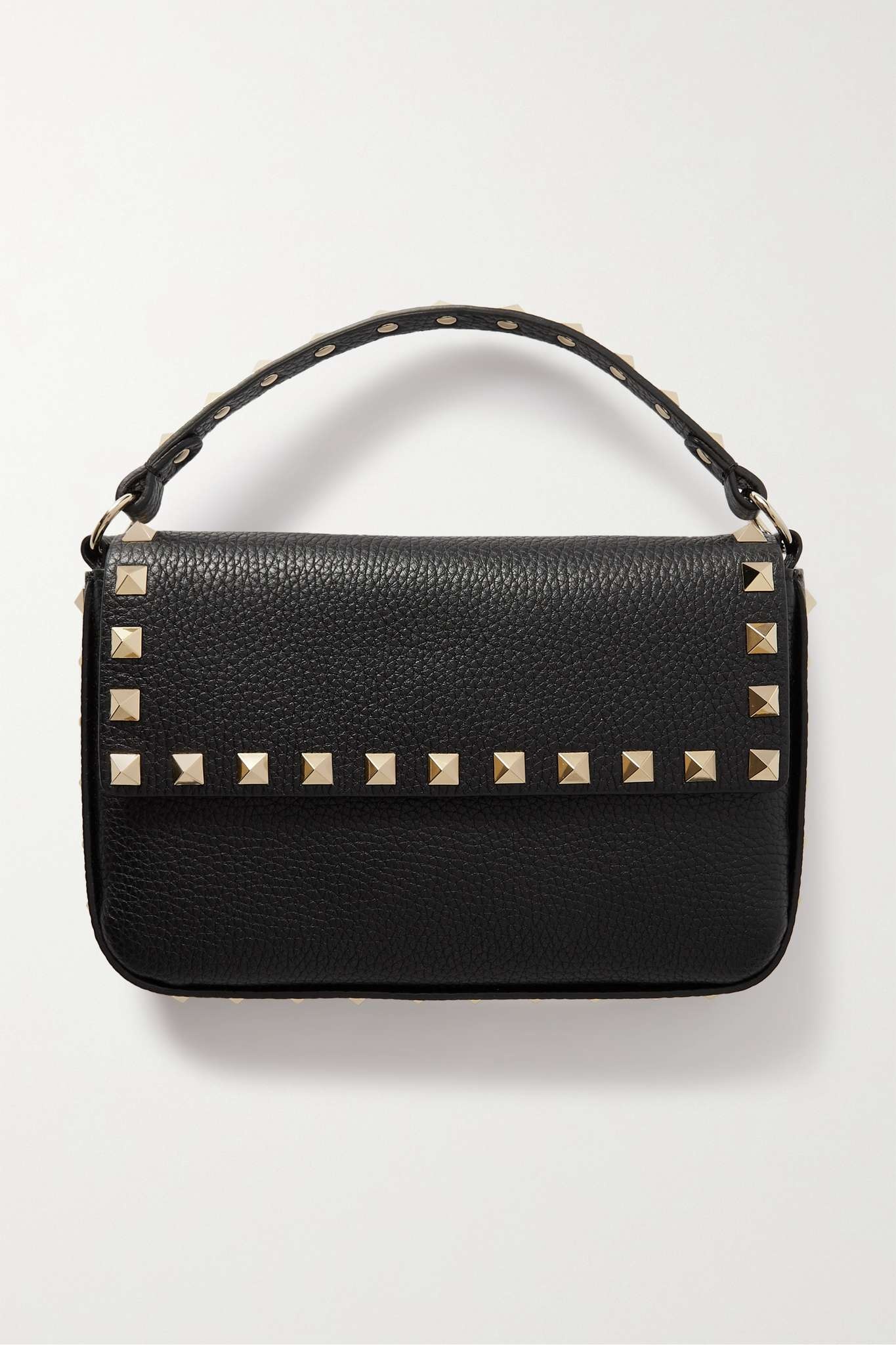 Rockstud textured-leather shoulder bag - 1