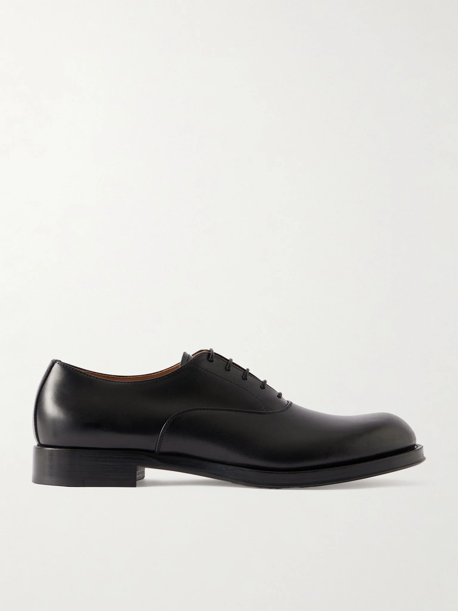 Leather Derby Shoes Black - 1