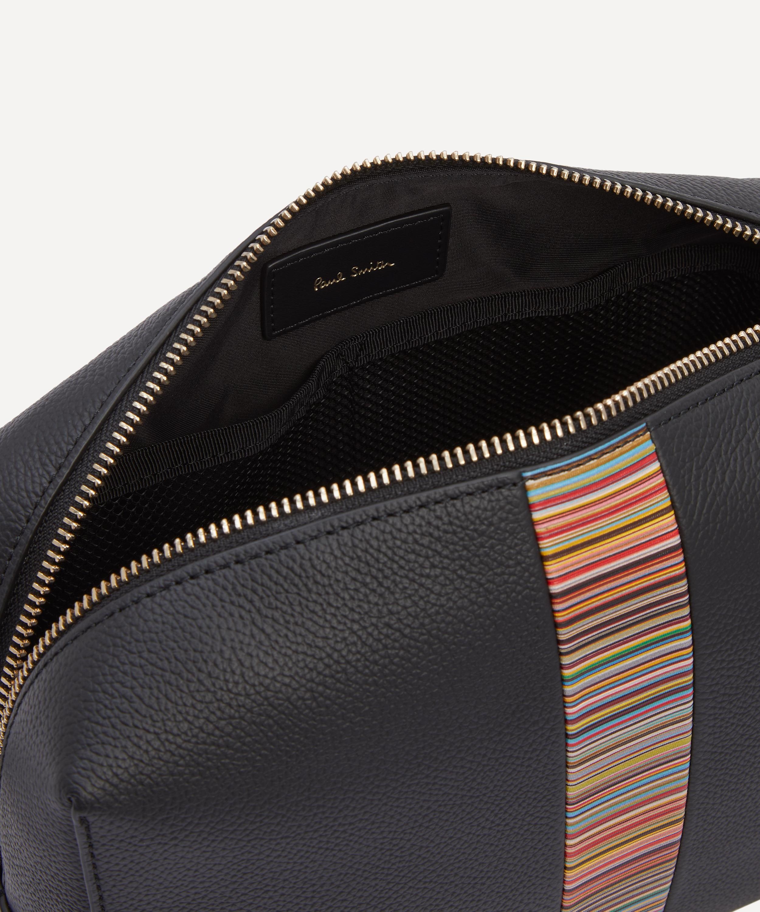 Signature Stripe Leather Wash Bag - 5