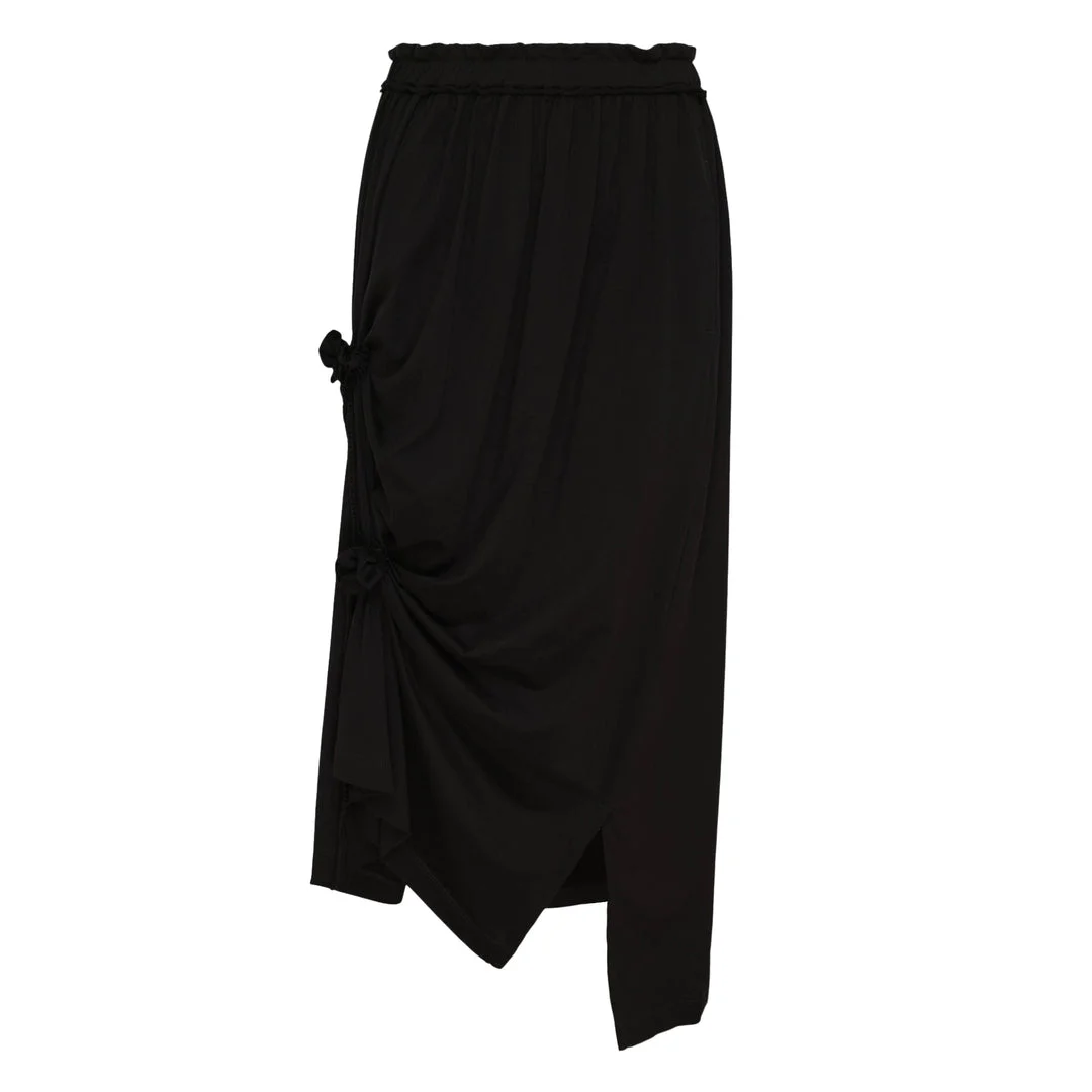 Lace-Up String Asymmetric Skirt - 1