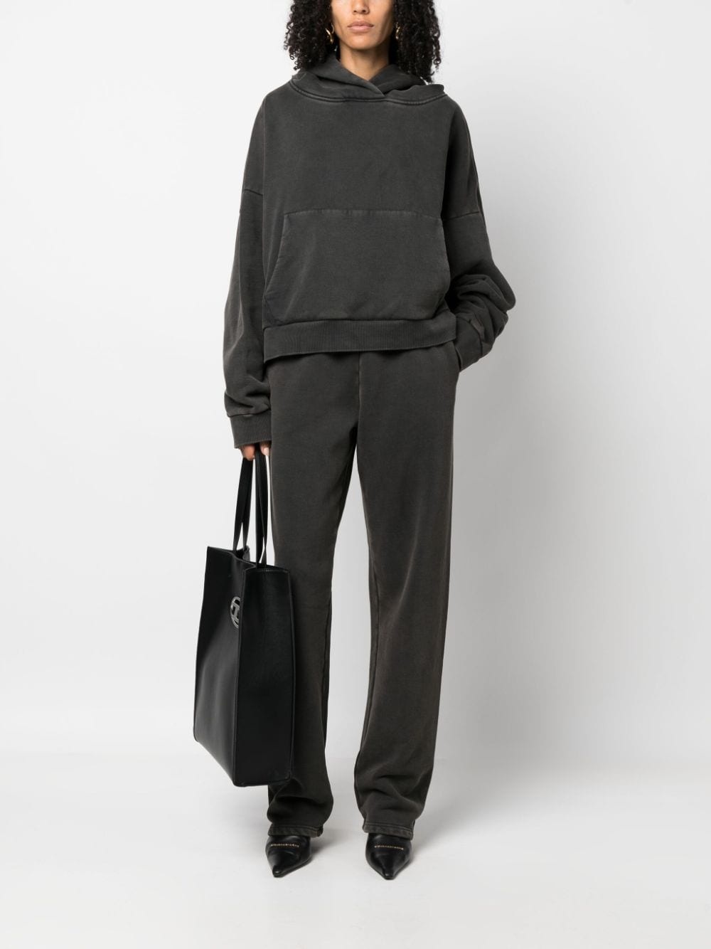 washed drop-shoulder hoodie - 3