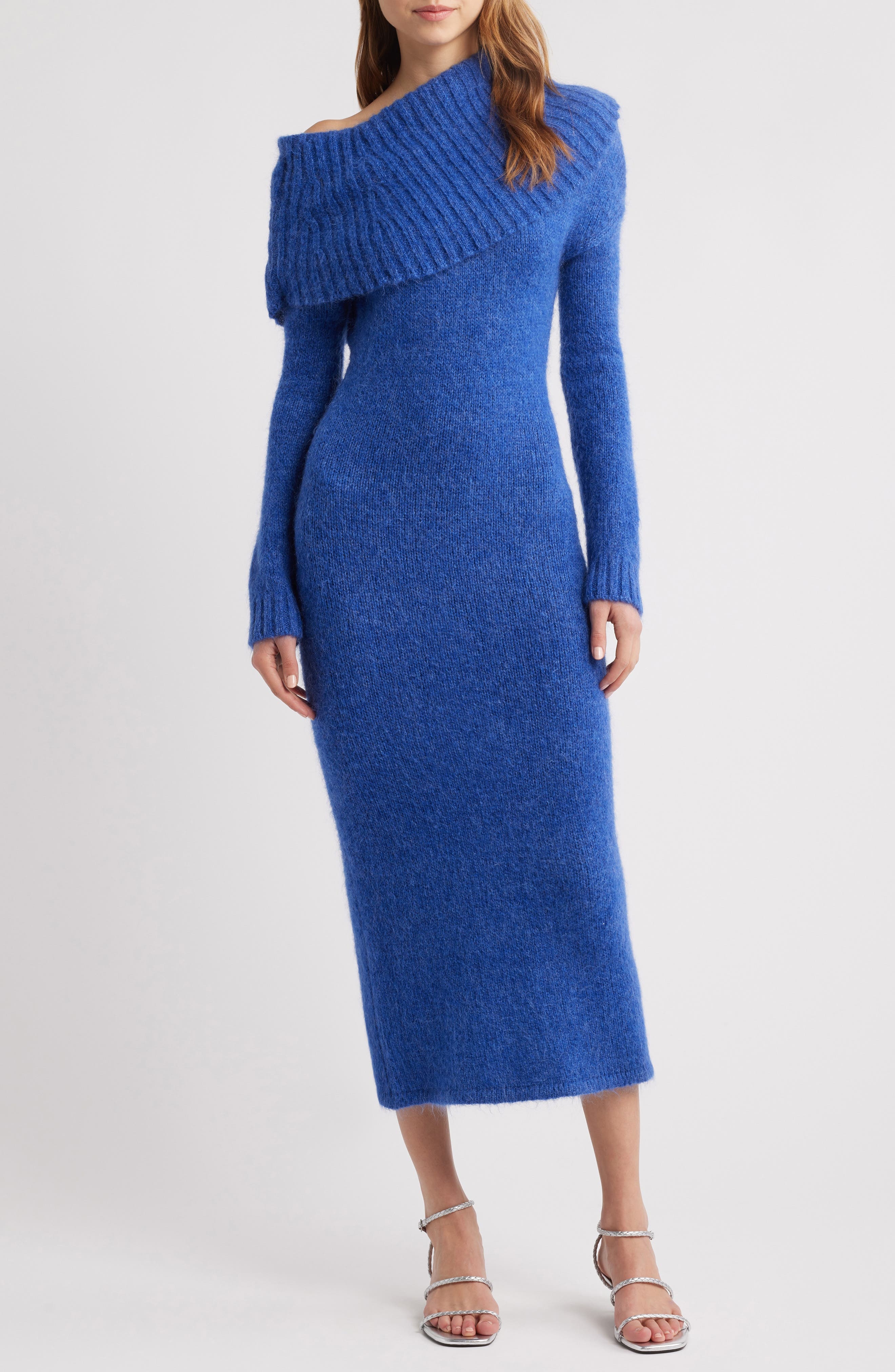 Cult Gaia Grayson One-Shoulder Long Sleeve Sweater Dress in Disco Melange at Nordstrom - 1