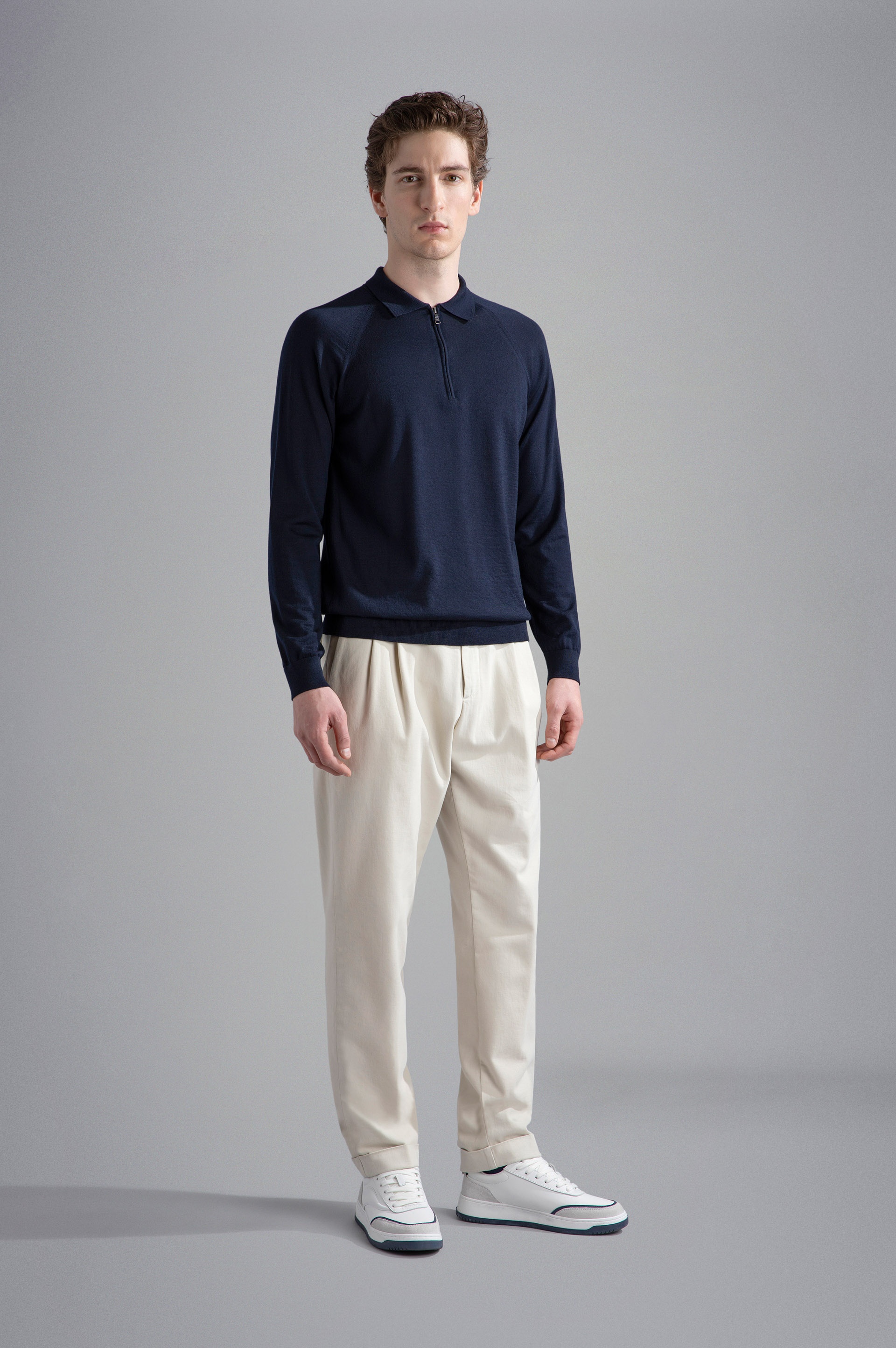 WOOL POLO SHIRT WITH ZIP - 2