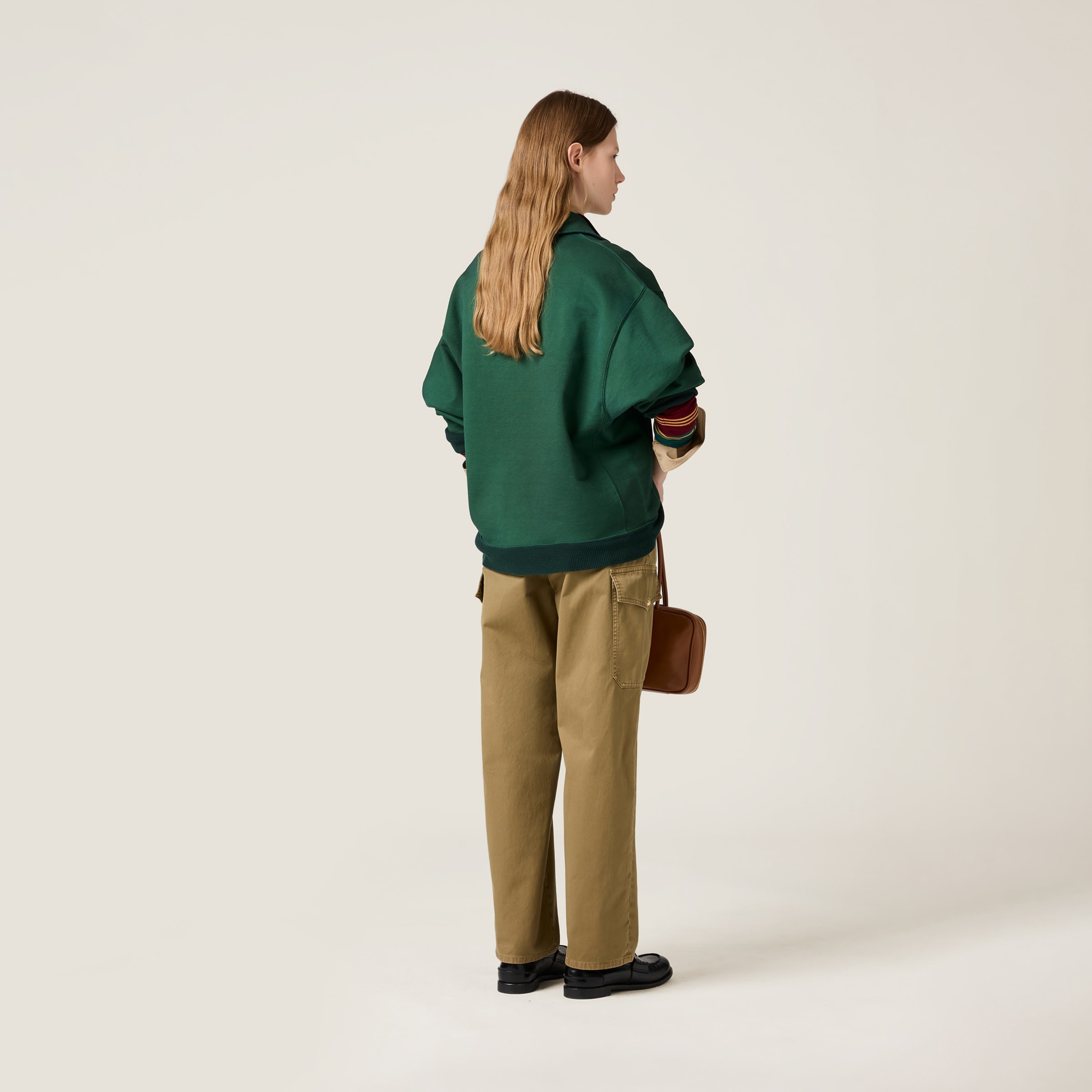 Garment-dyed cotton satin pants - 3